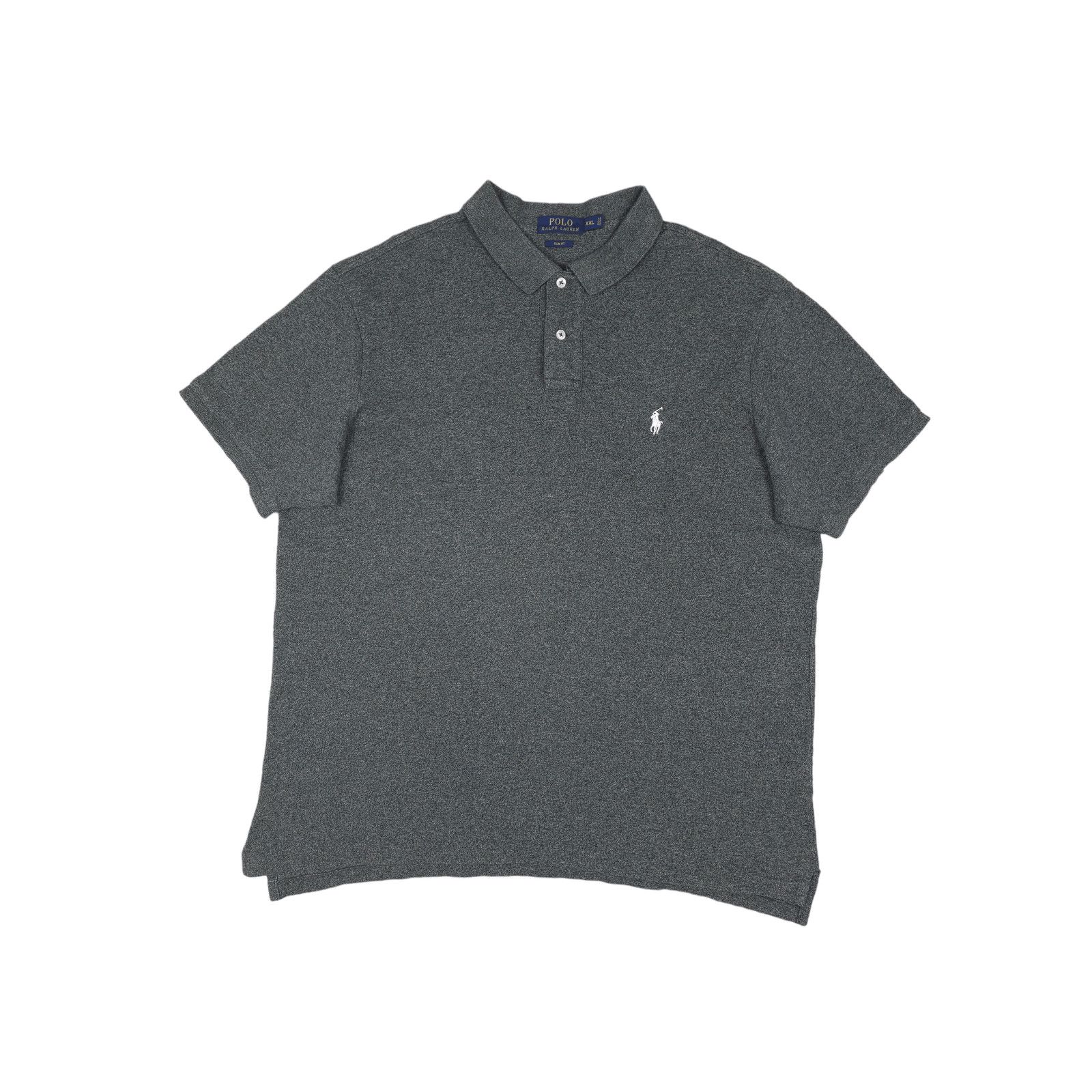 Polo Ralph Lauren × Vintage 💎 Size XXL Slim Fit Gray Polo Shirt T-shirt Tee y2k 00s 90s Size US XXL / EU 58 / 5 - 1 Thumbnail