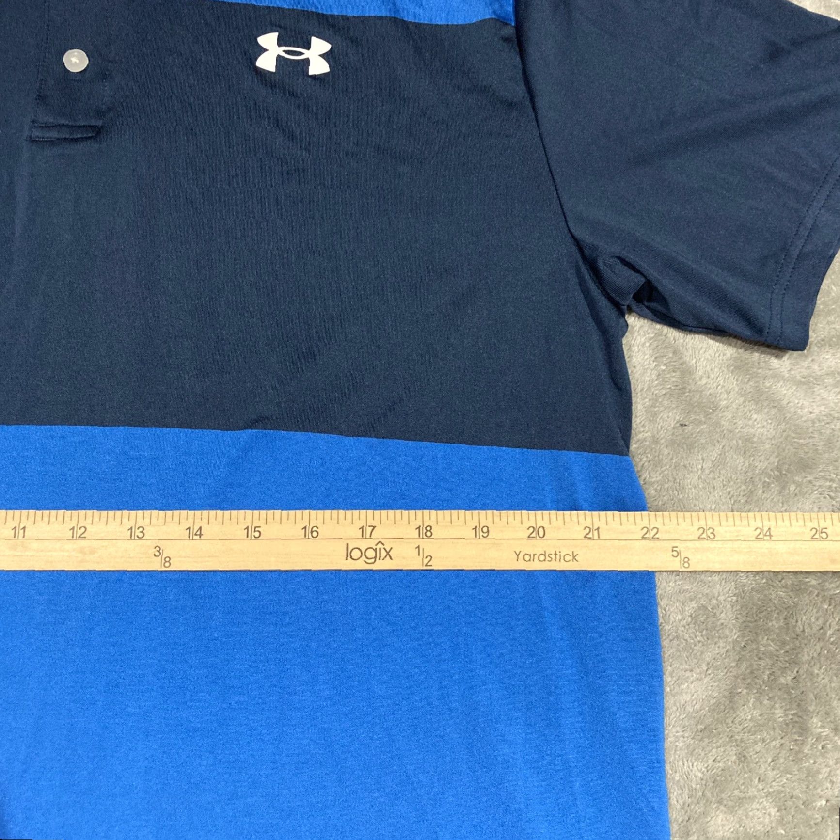 Under Armour UNDER ARMOUR Playoff Polo Loose Mens XL Golf Stretch Performance Workout Polo Shirt Blue Striped Logo Athletic Golf Size US XL / EU 56 / 4 - 5 Thumbnail