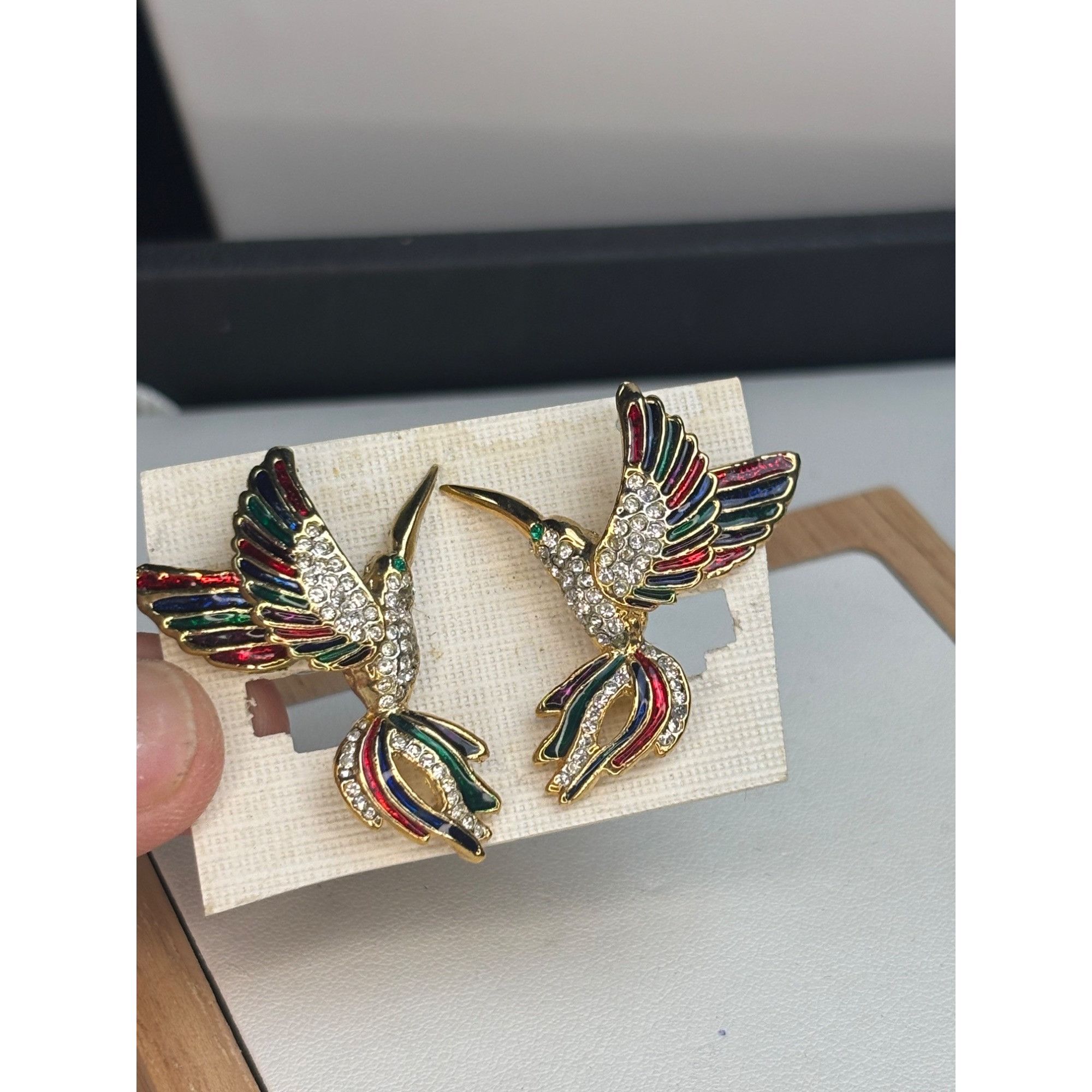 Other Vintage Hummingbird Crystal Stud Earrings Size ONE SIZE - 3 Thumbnail