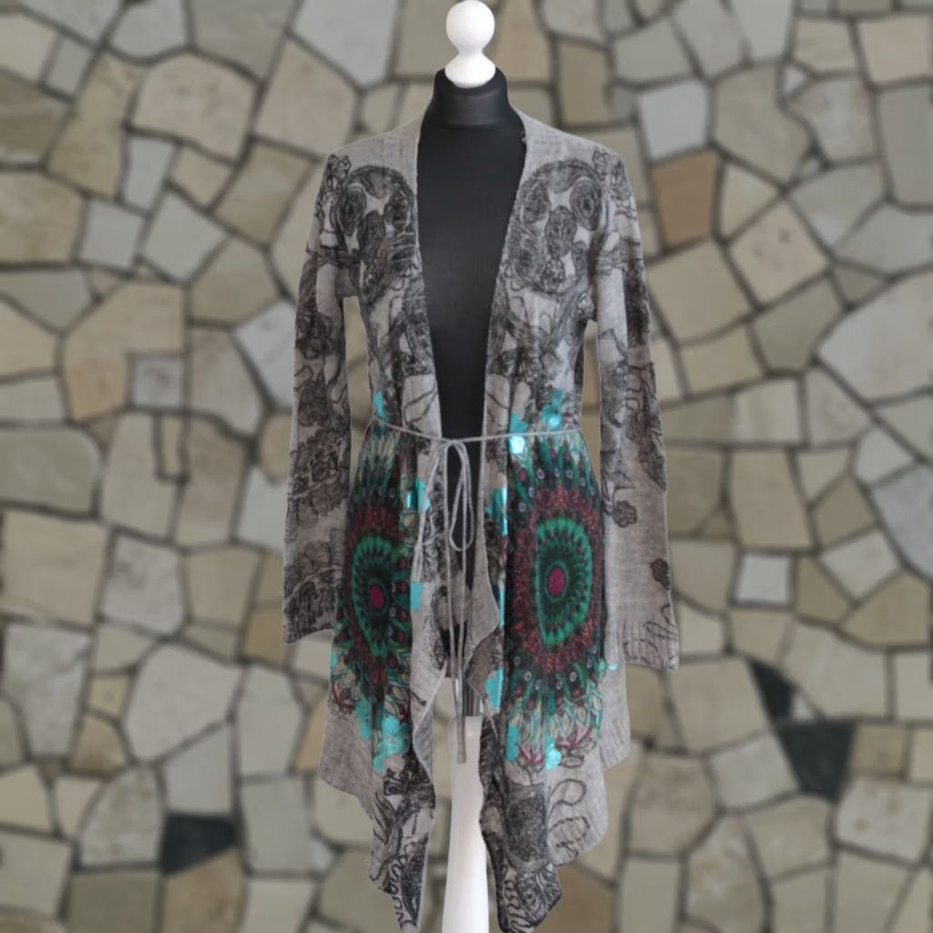 Desigual Desigual womens grey cardigan robe wrap Jumper XL Adult Size XL / US 12-14 / IT 48-50 - 1 Thumbnail