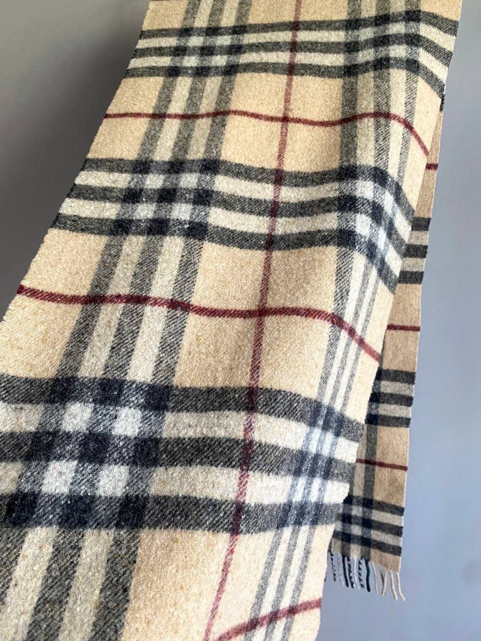 Burberry Burberry London Nova Check Pattern 100% LambsWool Scarf Size ONE SIZE - 8 Thumbnail
