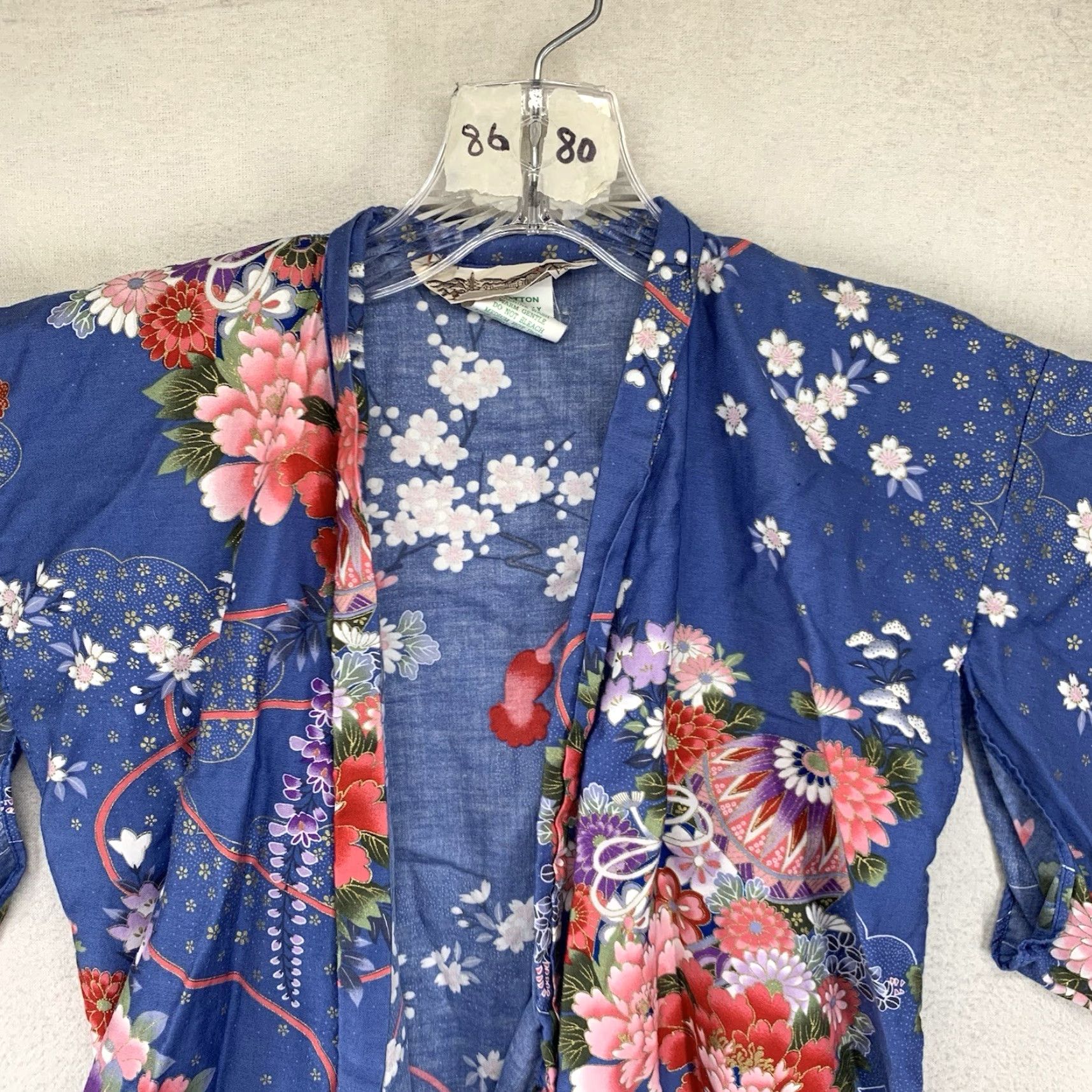 Vintage VINTAGE Bohemian Womens Blouse 2XS Cotton Floral Kimono Wrap Top Fall Spring Summer Size XXS / US 00 / IT 34 - 4 Thumbnail