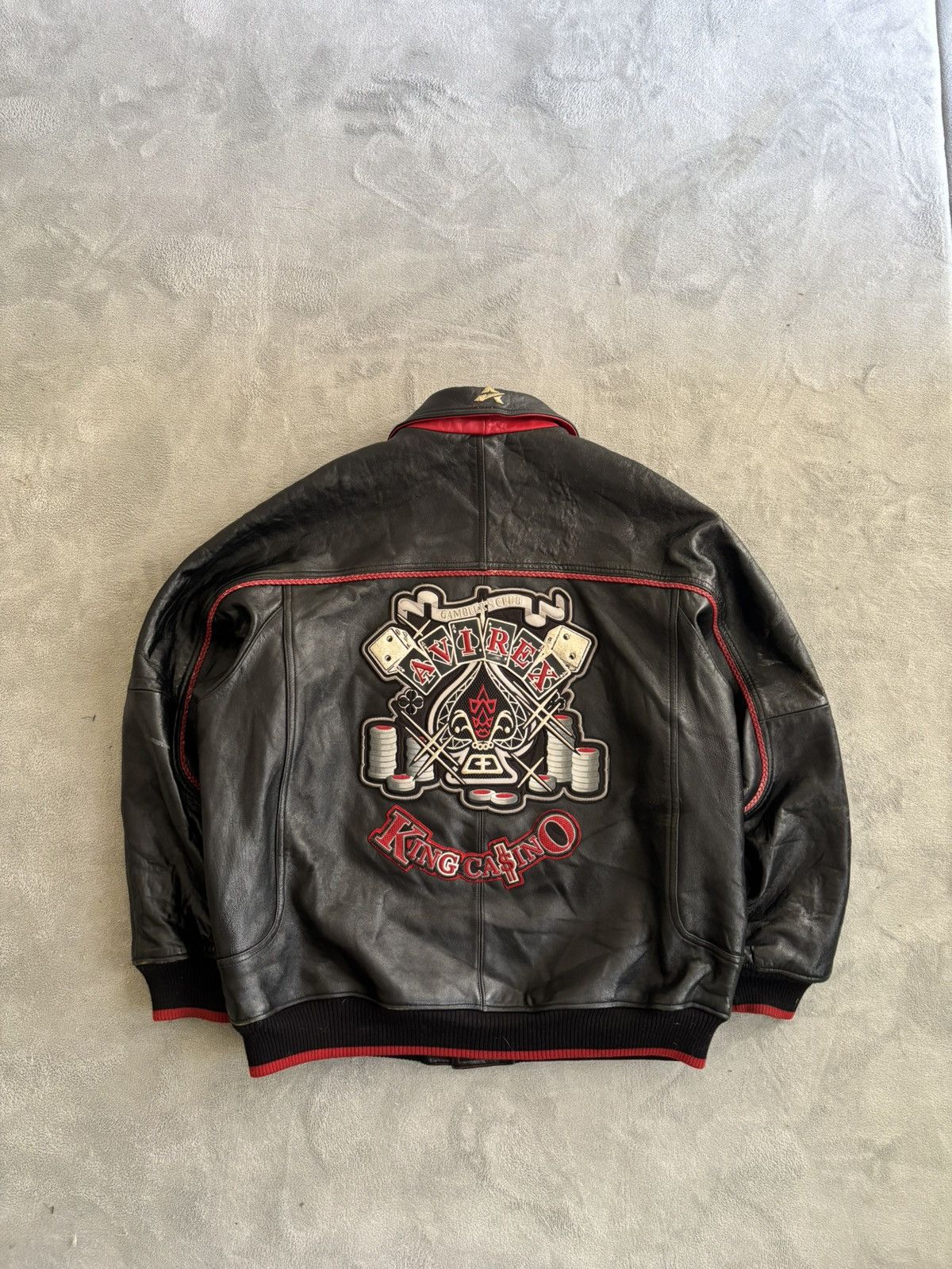 Avirex × Vintage Avirex Gambler’s Club King Casino Leather Jacket 80s Size US XXL / EU 58 / 5 - 11 Thumbnail