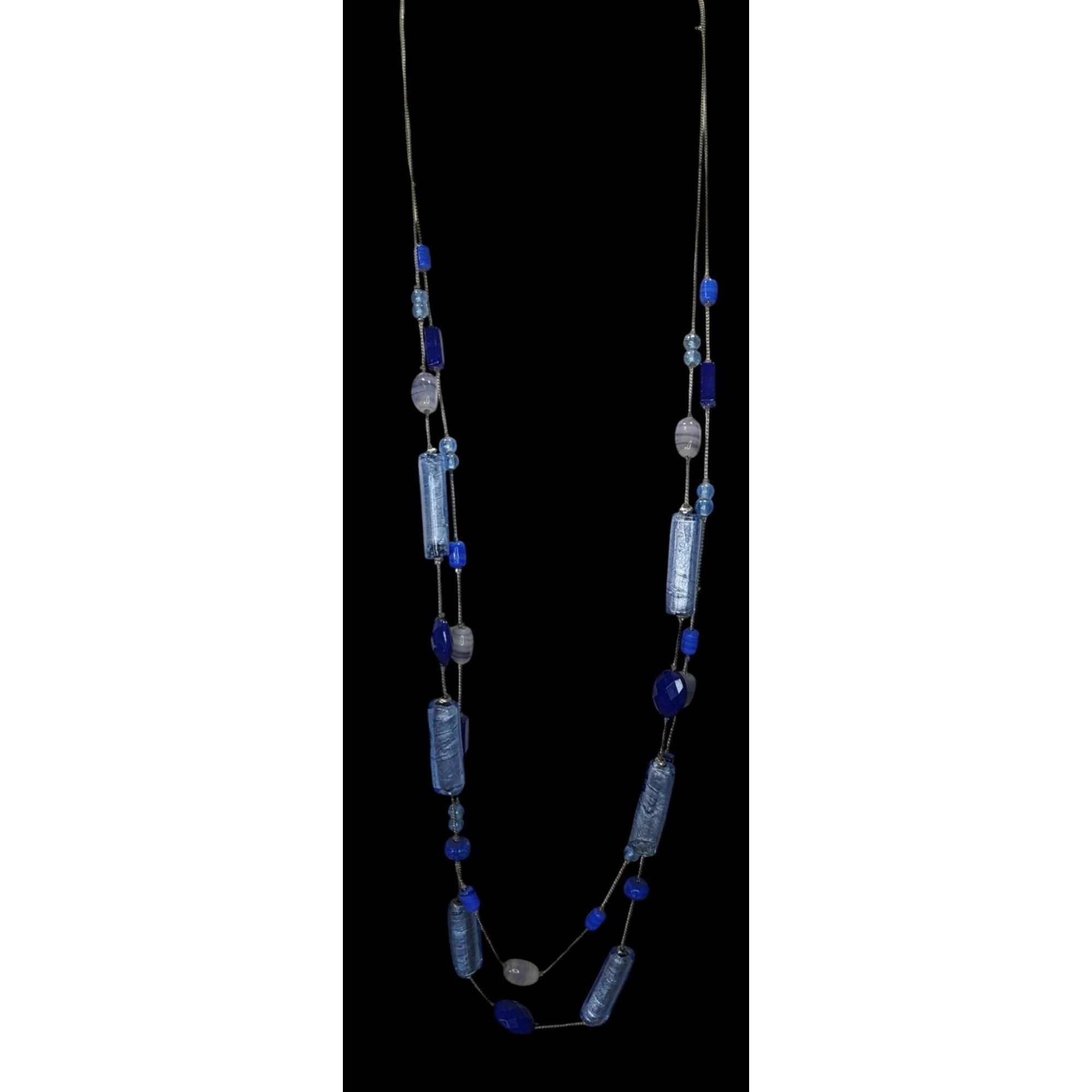 Other Vintage NY Blue Glass Beaded Layered Station Necklace Size ONE SIZE - 5 Thumbnail