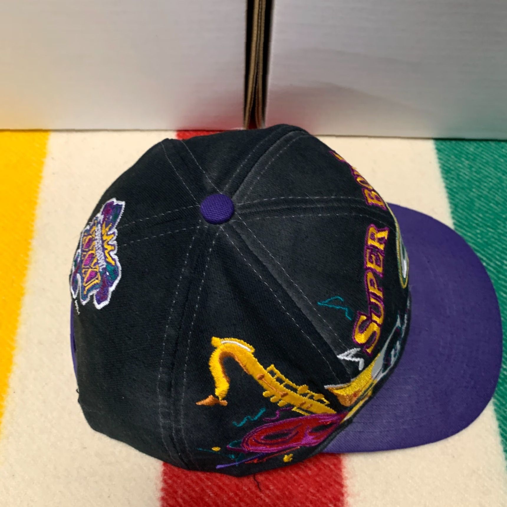 Logo Athletic VINTAGE Green Bay Packers Super Bowl Hat Black Snapback XXXI New Orleans Logo Athletic Hat Men One Size Black Size ONE SIZE - 7 Thumbnail