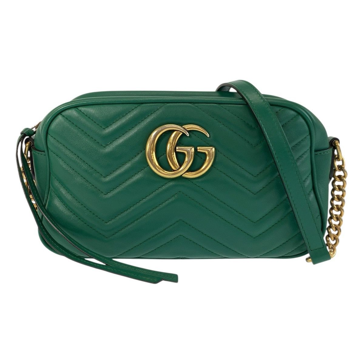 Gucci Gucci GG Marmont Leather Shoulder Bag Leather Shoulder Bag 447632 in Green, Women's