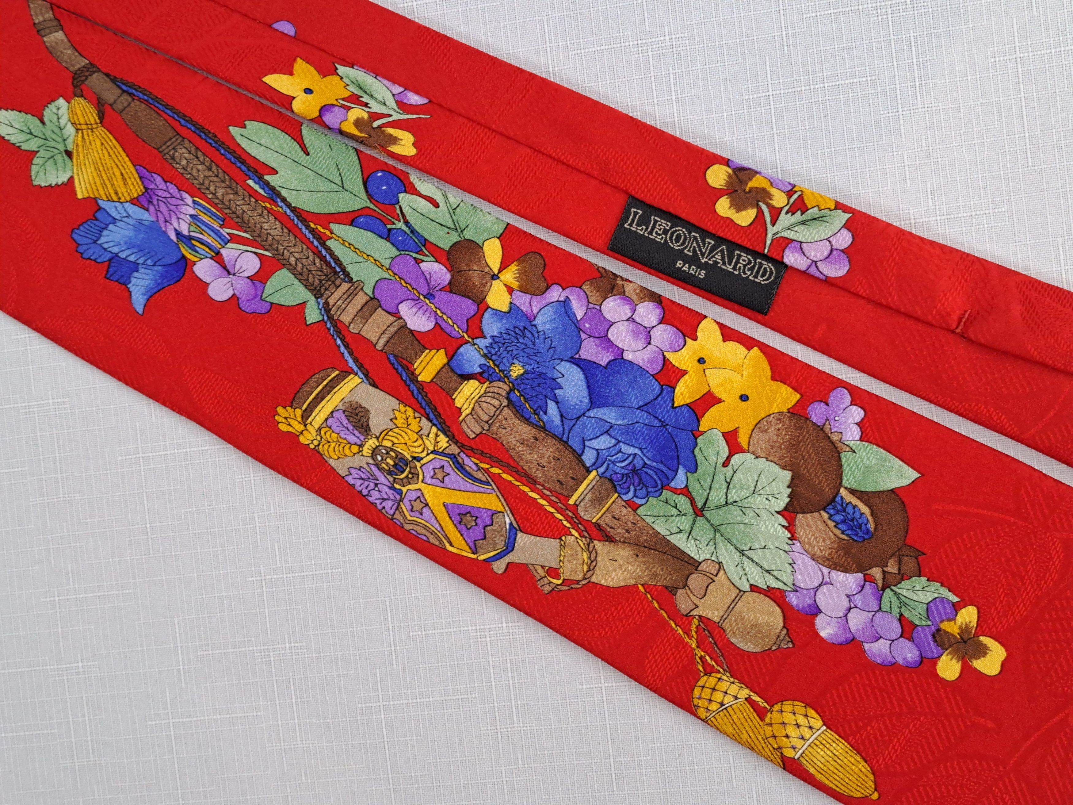 Leonard Paris × Vintage LEONARD Paris jacquard silk tie. Made in Italy. Size ONE SIZE - 8 Thumbnail