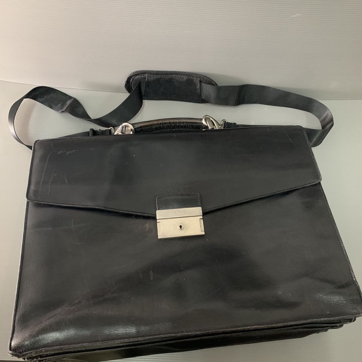 Prada Prada Vintage Leather Briefcase Bag Size ONE SIZE - 16 Thumbnail