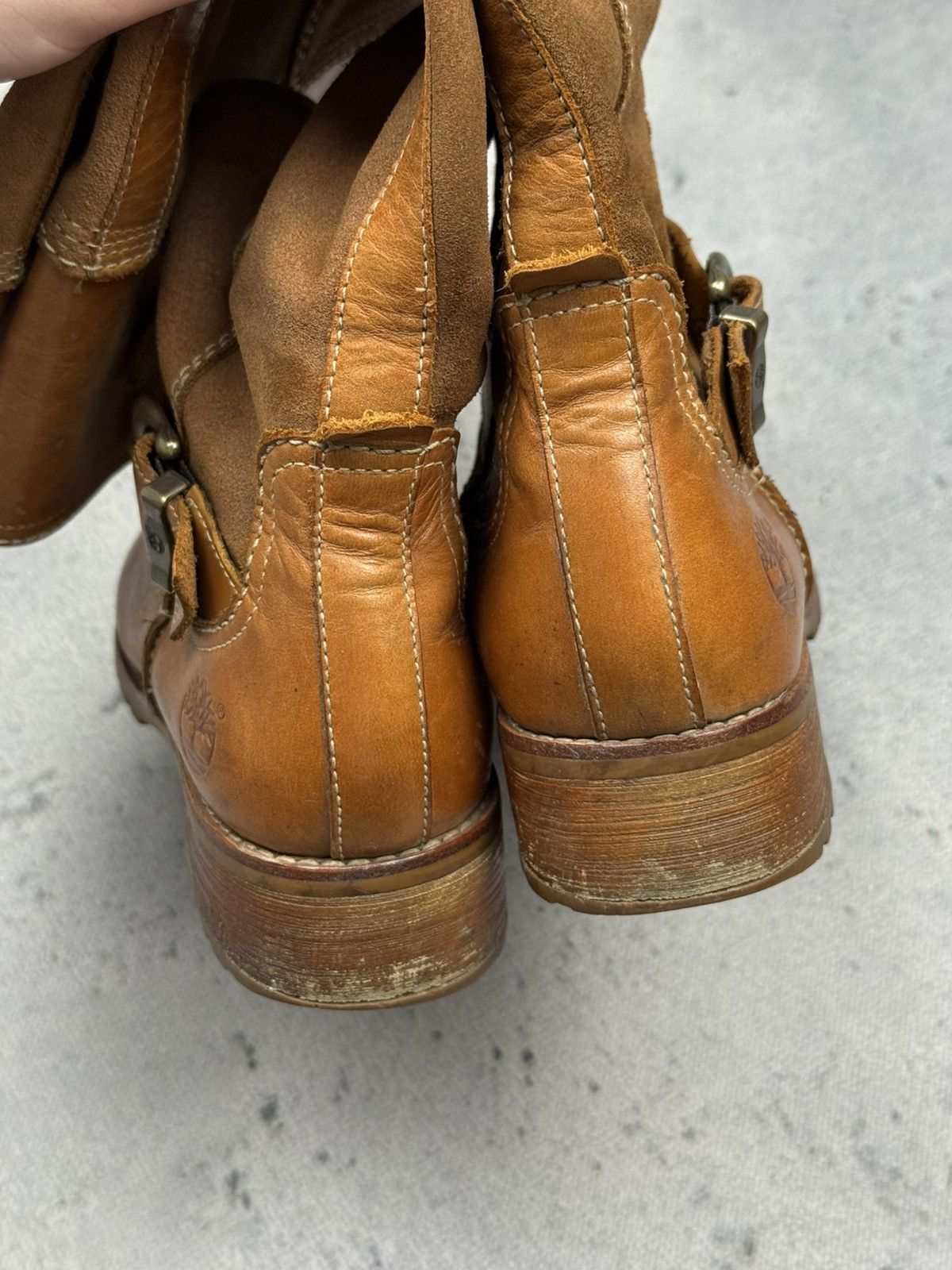 Timberland Timberland Riding Boots Brown Leather & Suede Buckle Tall Size US 8.5 / IT 38.5 - 7 Thumbnail