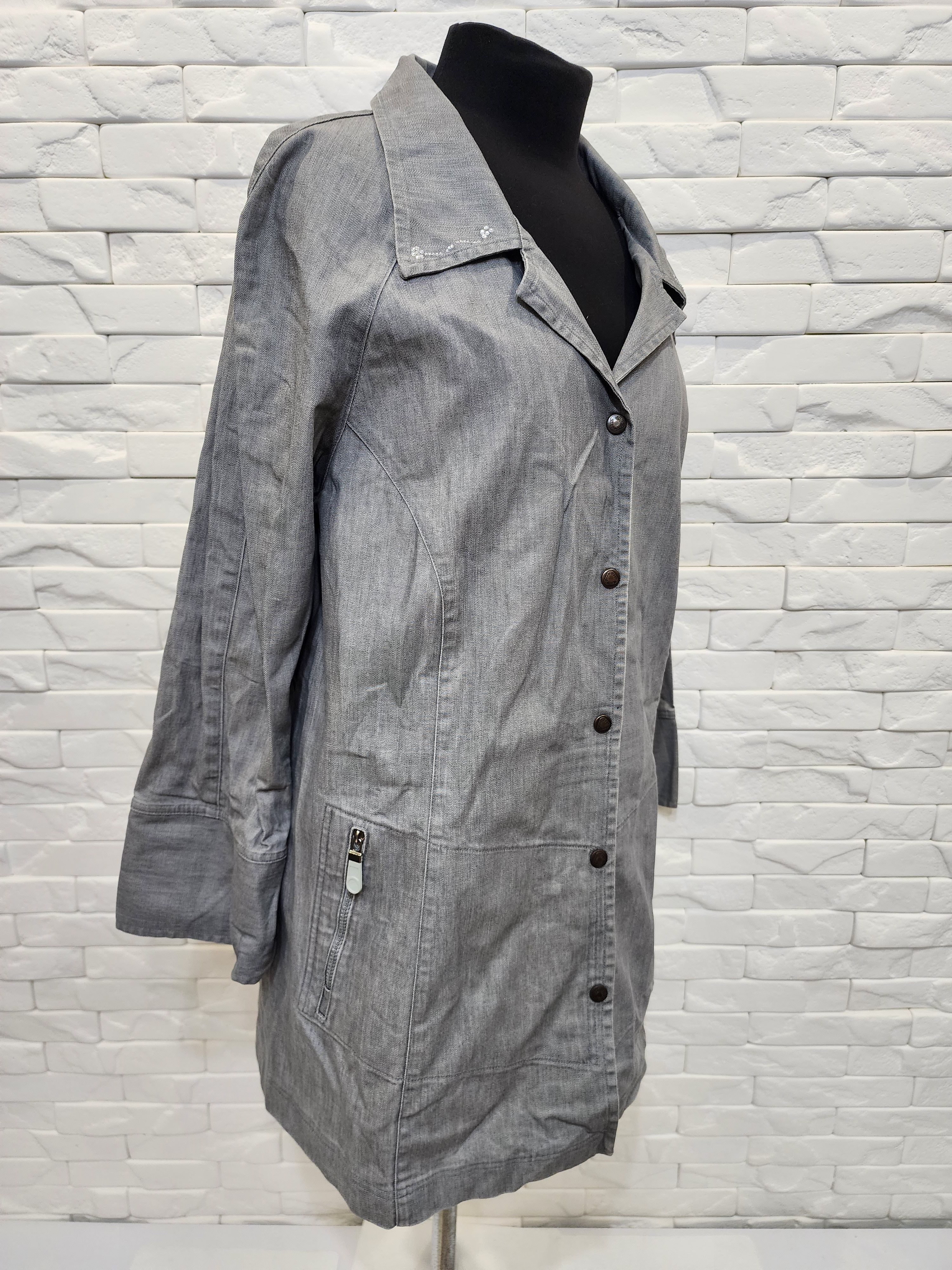 Other Women's gray denim jacket with snaps. Size XXL / US 16-18 / IT 52-54 - 4 Thumbnail
