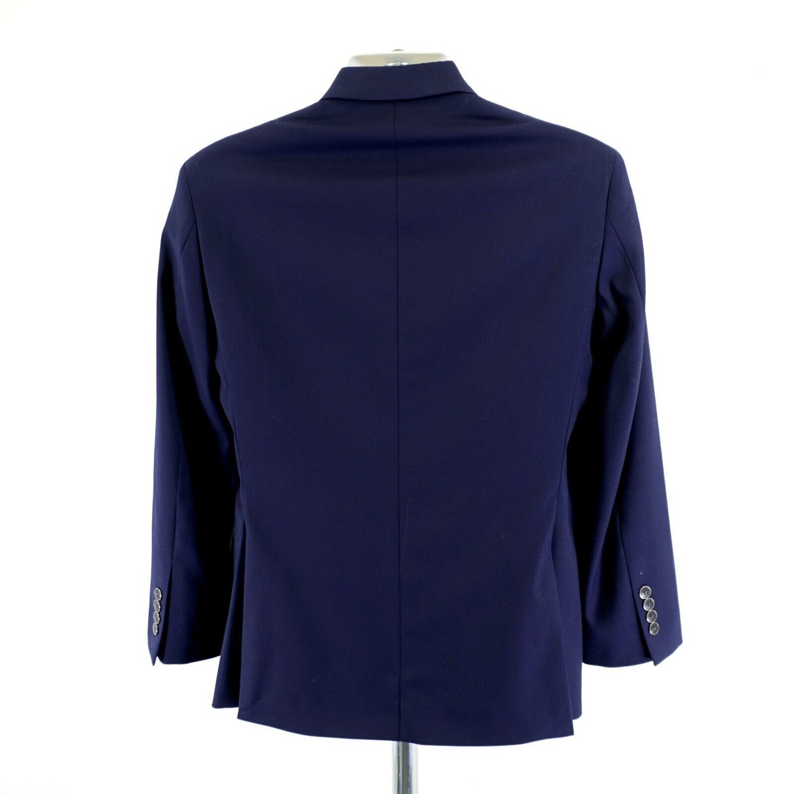 Pronto Uomo Pronto Uomo Textured Basketweave Wool Blue 36S 2 Button Blaz Size 36S - 6 Thumbnail
