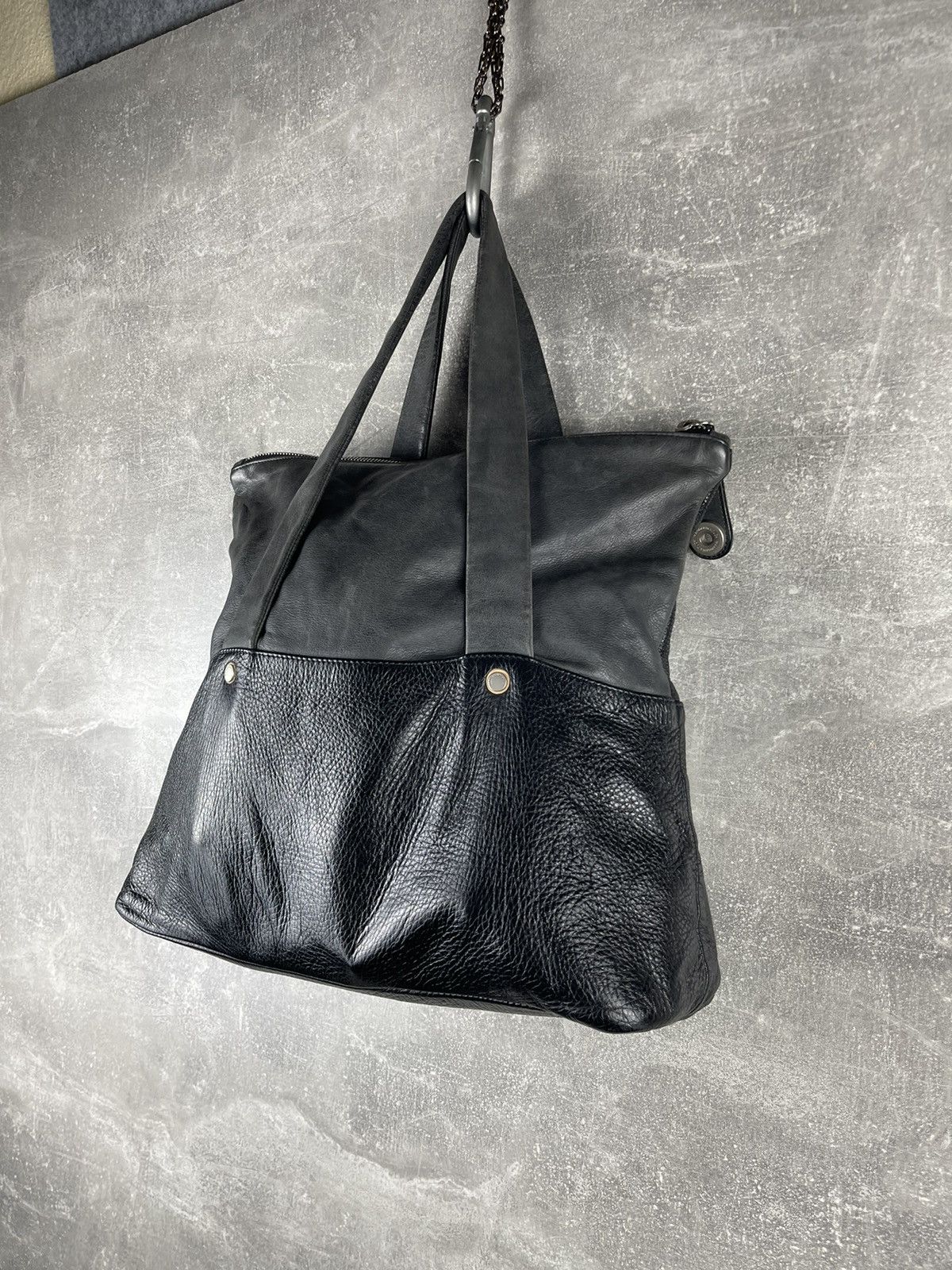 Mandarina Duck Mandarina Duck Leather Tote Shoulder Bag 2000s Black Size ONE SIZE - 3 Thumbnail