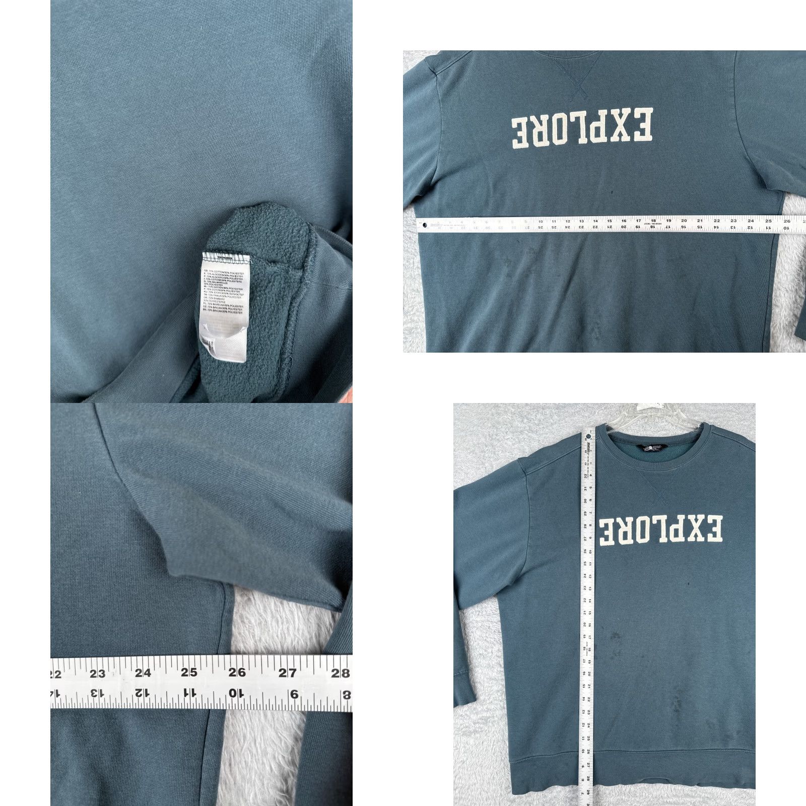The North Face The North Face Sweatshirt Men Extra Large Blue Pullover Cotton Blend Explorer READ Size US XL / EU 56 / 4 - 8 Thumbnail