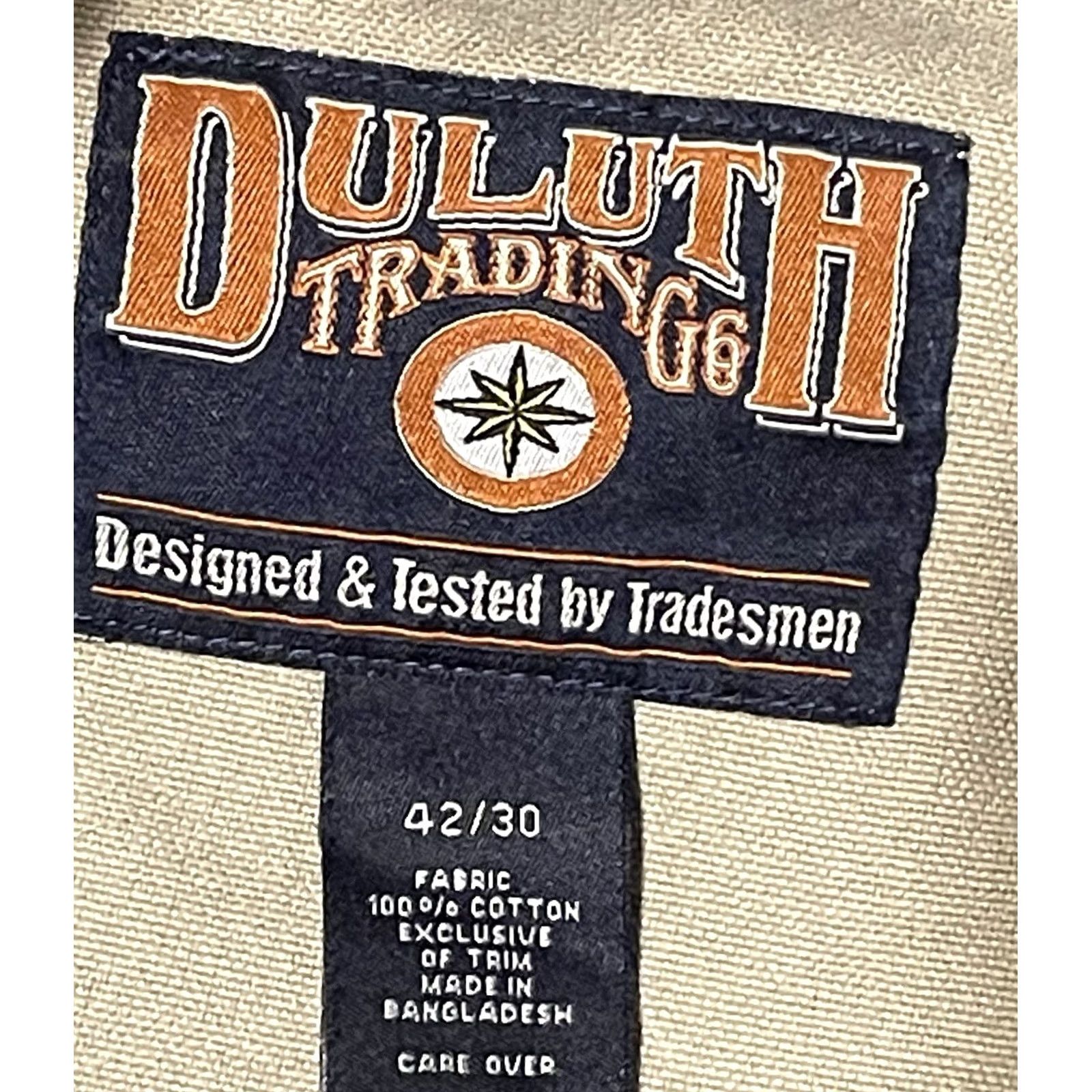 Duluth Trading Company Duluth Fire Hose Double Knee Cargo Pants Men 42x30 Beige Canvas 5-Pocket Relaxed Straight Crew Pants Size US 42 / EU 58 - 8 Thumbnail