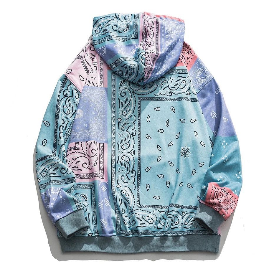 Other Bandana Pattern Patchwork Hoodies Sweater Size US L / EU 52-54 / 3 - 2 Thumbnail