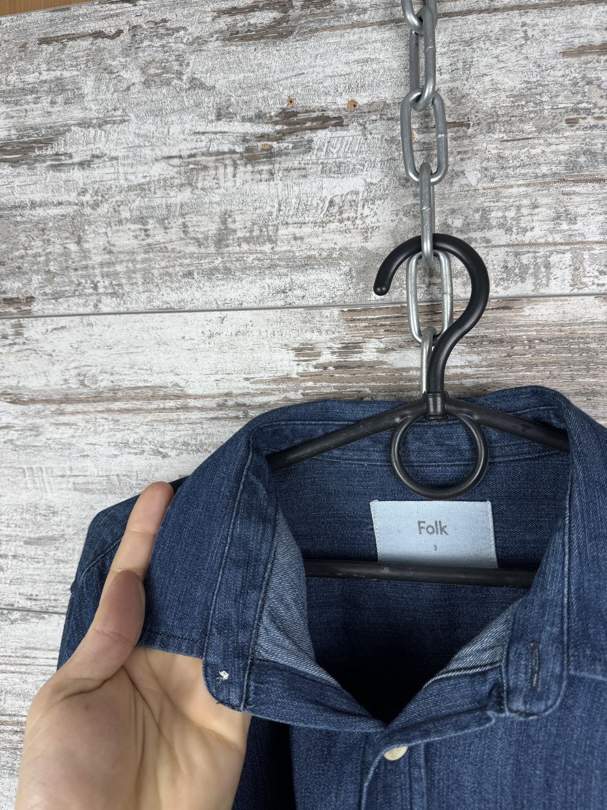 Folk Mens Vintage Folk denim shirts button up jeans blue luxury Size US M / EU 48-50 / 2 - 8 Thumbnail