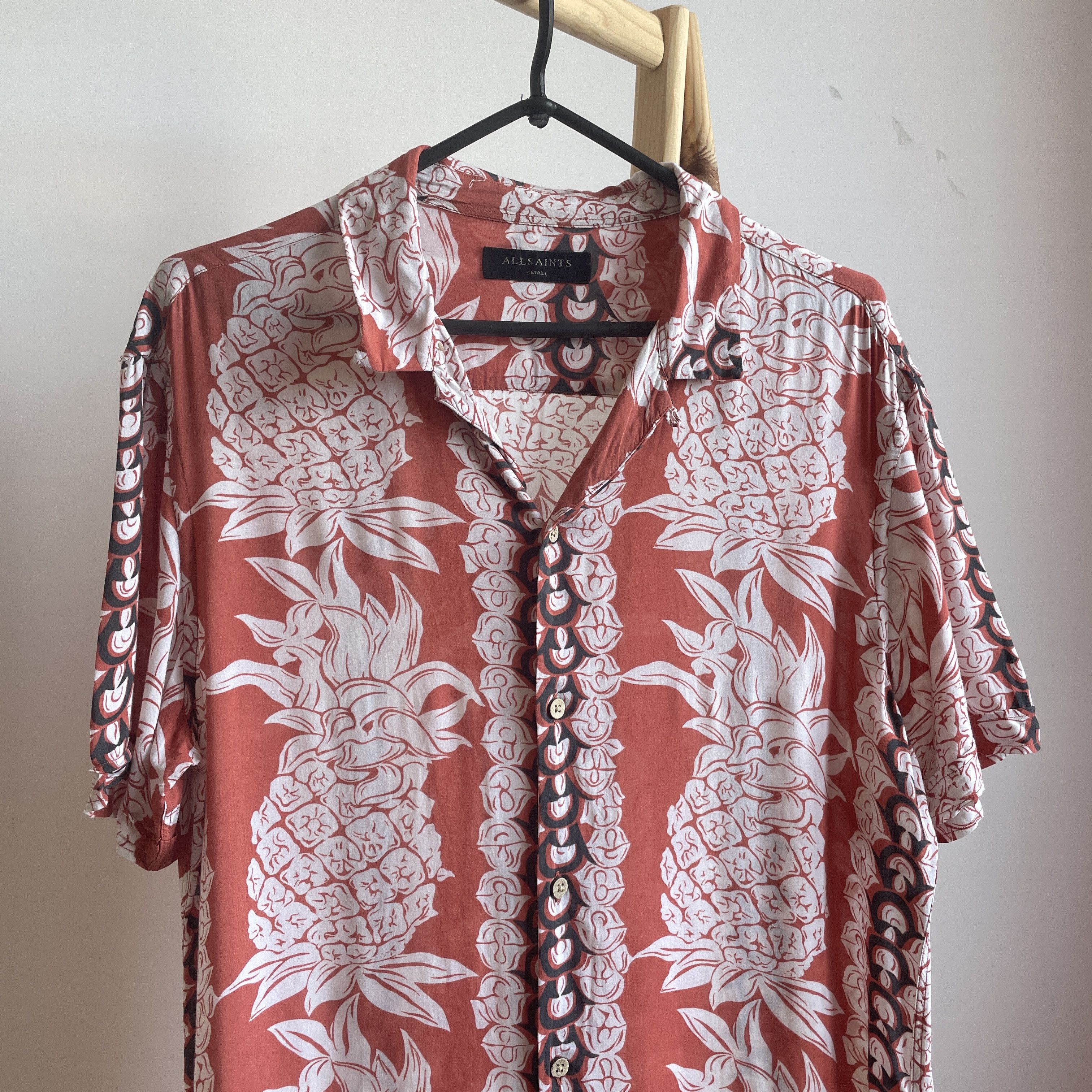 Allsaints Allsaints Ananas Pineapple Print Camp Collar Viscose Shirt Size US S / EU 44-46 / 1 - 3 Thumbnail
