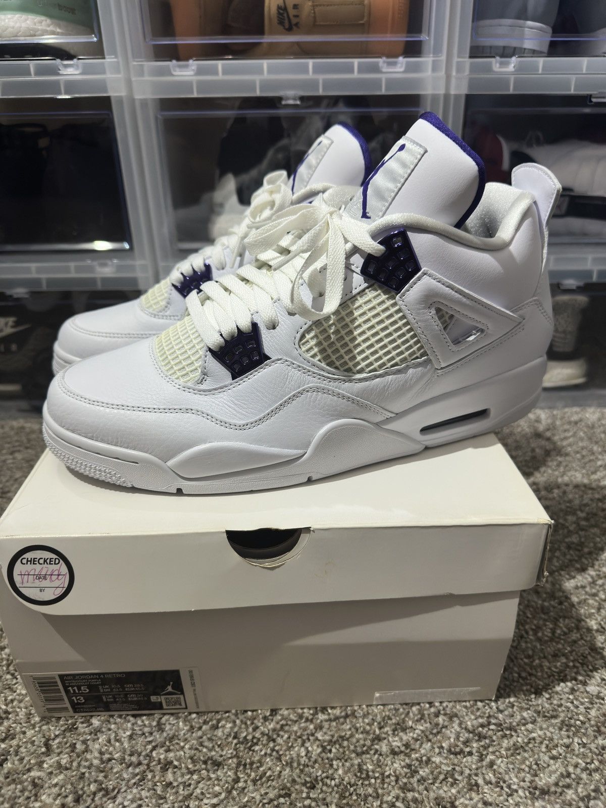 Jordan Brand Air Jordan Retro 4 Metallic Purple 11.5 Size US 11.5 / EU 44-45 - 1 Thumbnail