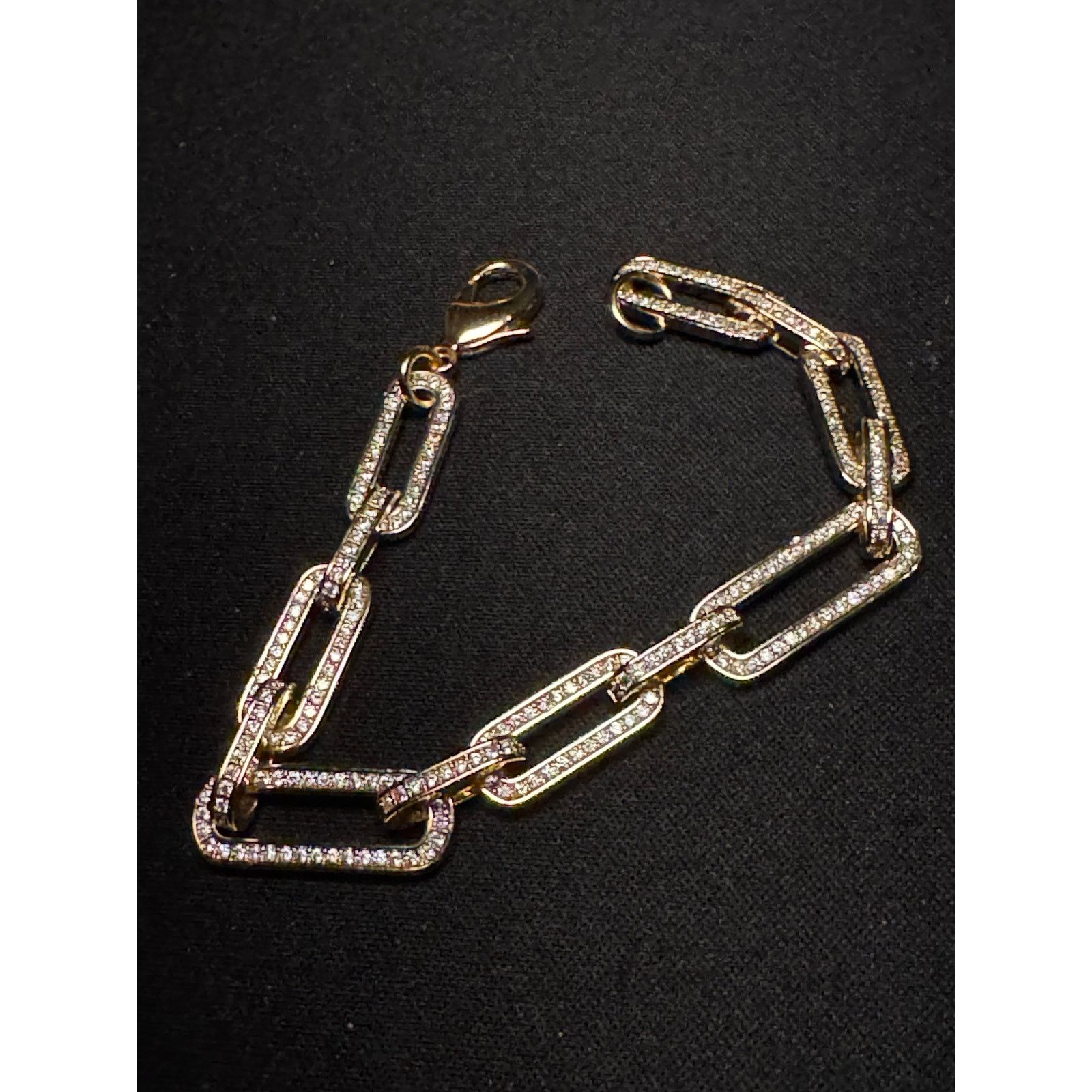 Other Vintage Gold Plated 6in Bracelet with Crystals Size ONE SIZE - 1 Thumbnail