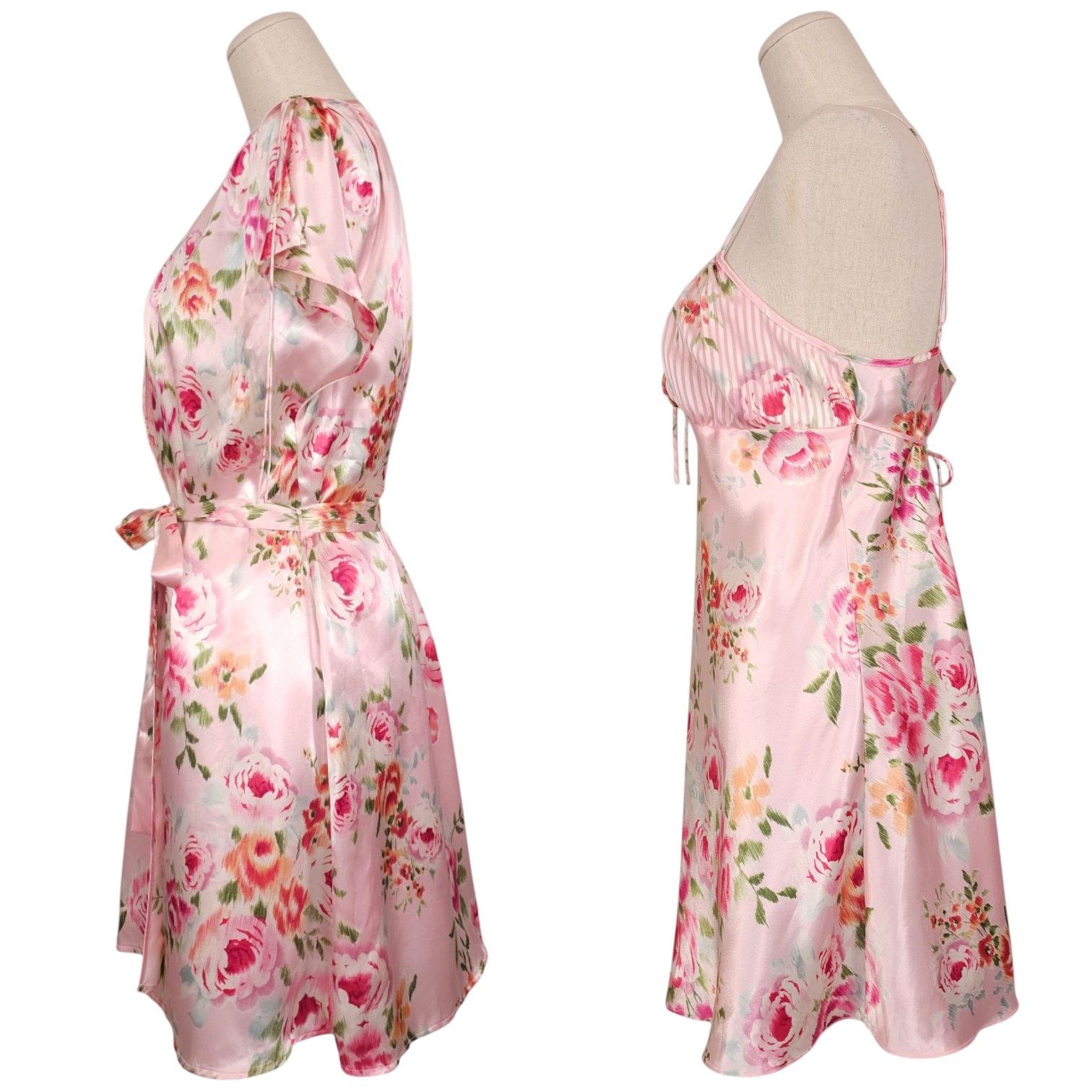 Oscar De La Renta Oscar de la Renta Pink Label Satin Robe & Nightgown Set S Size ONE SIZE - 2 Thumbnail