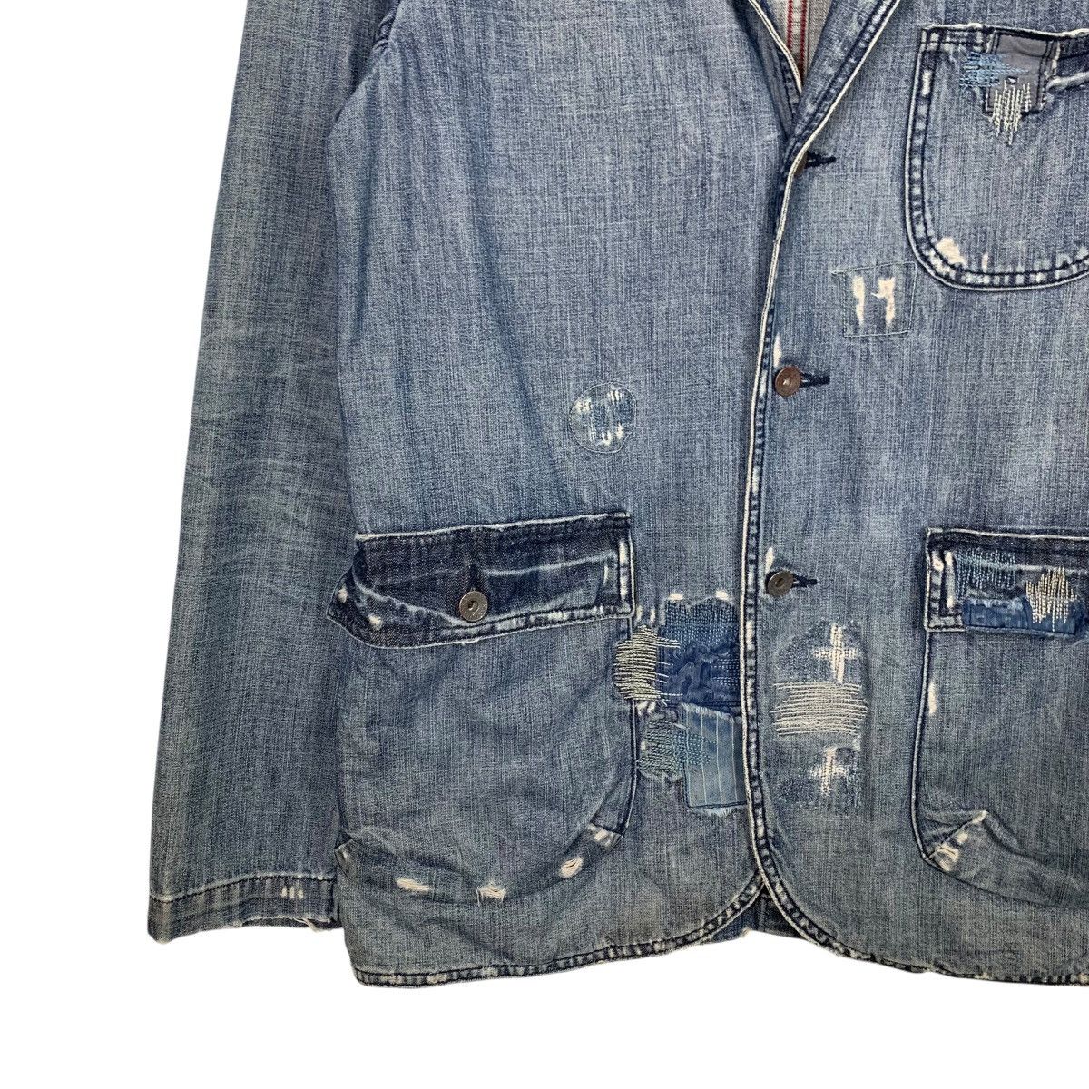 Lucky Brand LUCKY BRAND Trashed Distress Casual Denim Jacket #1665-C74 Size US M / EU 48-50 / 2 - 3 Thumbnail