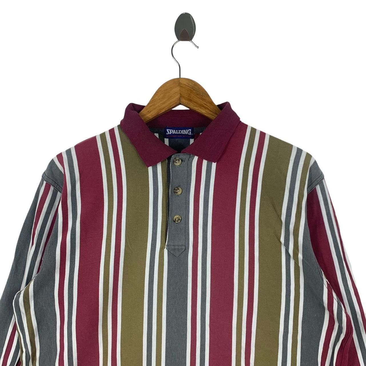 Spalding Vintage SPALDING USA TENNIS Striped Baggy Polo Tee Shirt Top Size US L / EU 52-54 / 3 - 2 Thumbnail