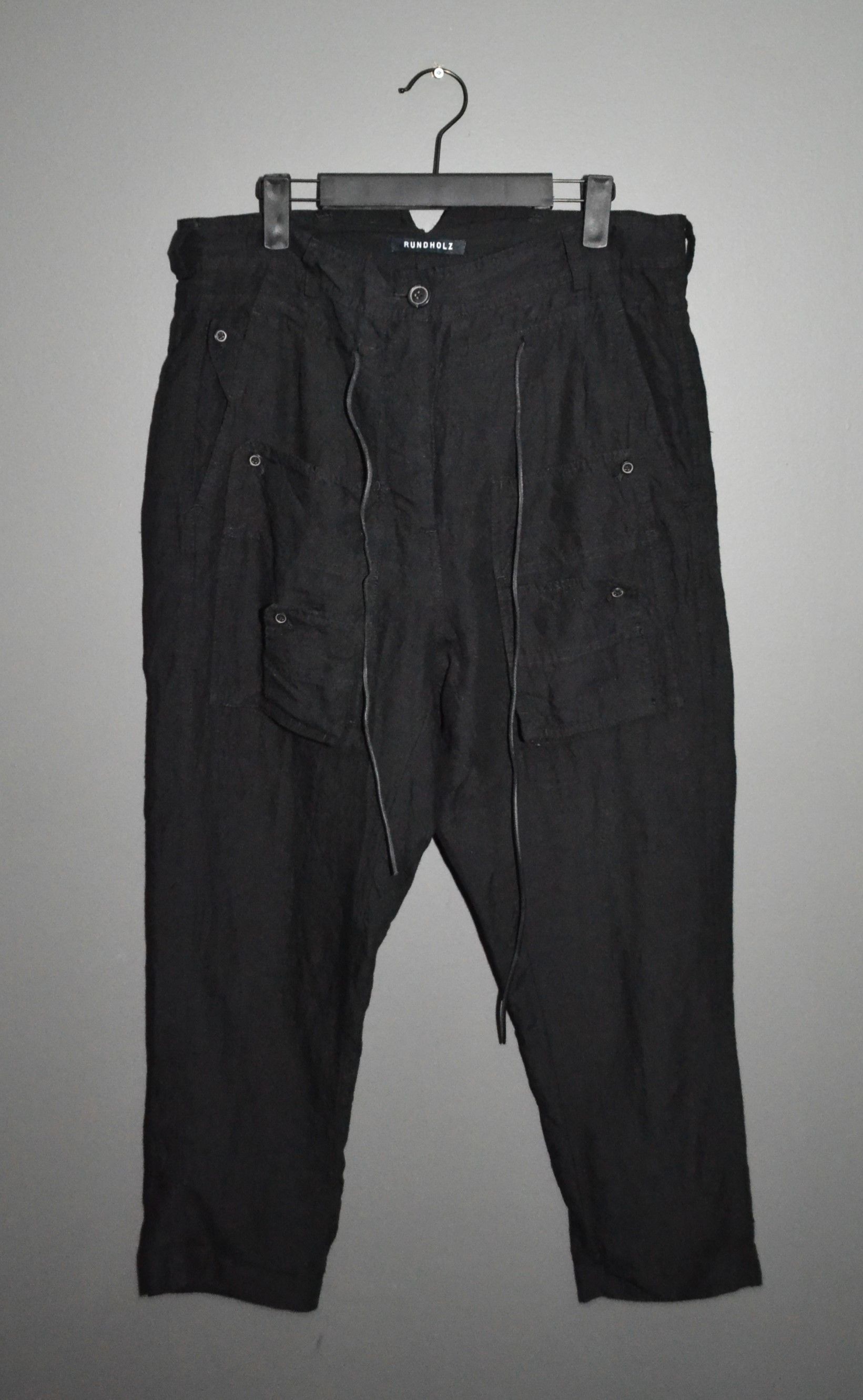 Rundholz Rundholz Low Drop Crotch Tapered Multipocket Linen Pants S Size 30" / US 8 / IT 44 - 3 Thumbnail