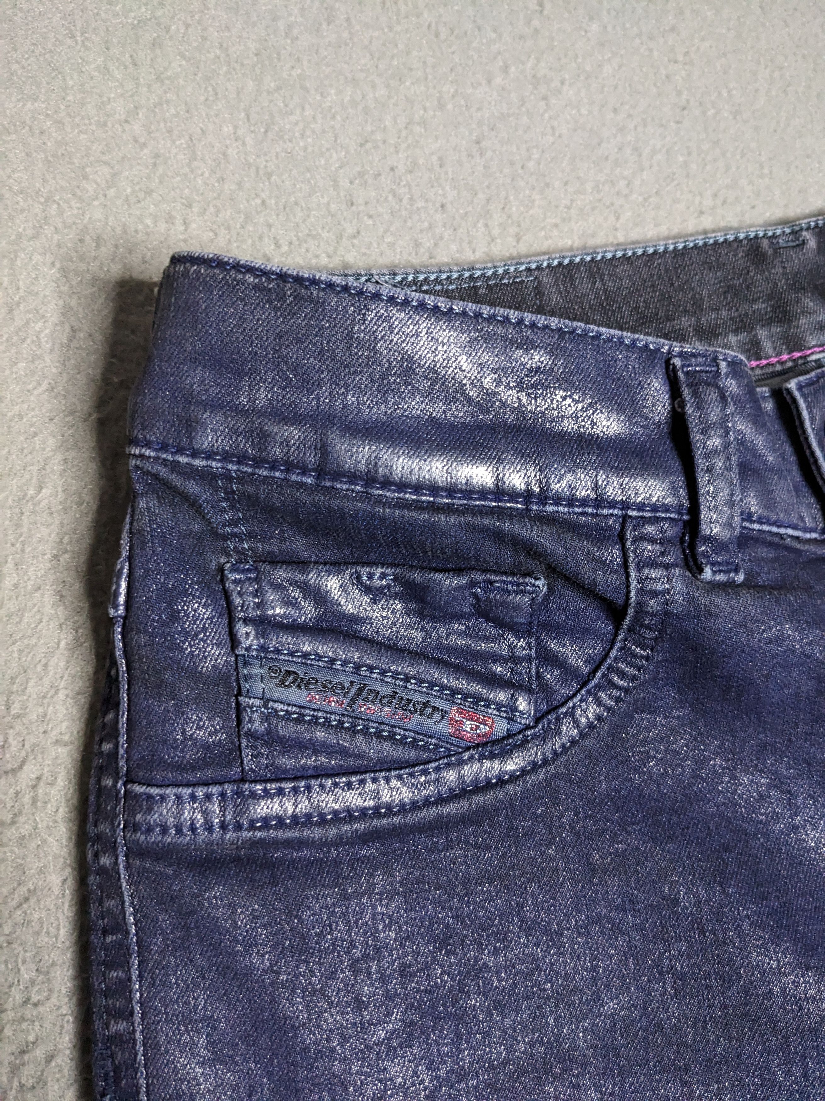 Diesel Diesel Livier SP Jeans Coated Denim 28x33 Skinny Low Rise Size 26" / US 2 / IT 38 - 4 Thumbnail