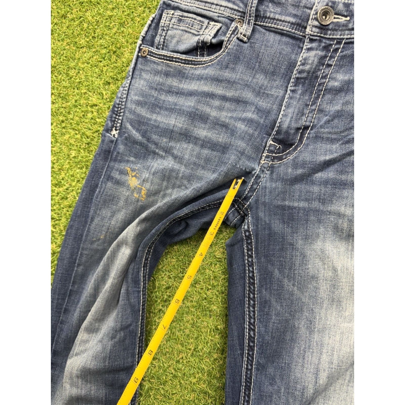Vintage Buckle Buckle Bke Jeans Mens 31x38 Medium Wash Straight Leg Stretch Casual Comfort Denim 5-Pocket Regular Blue Mens Jeans 31in 38in��� Size US 31 - 6 Thumbnail