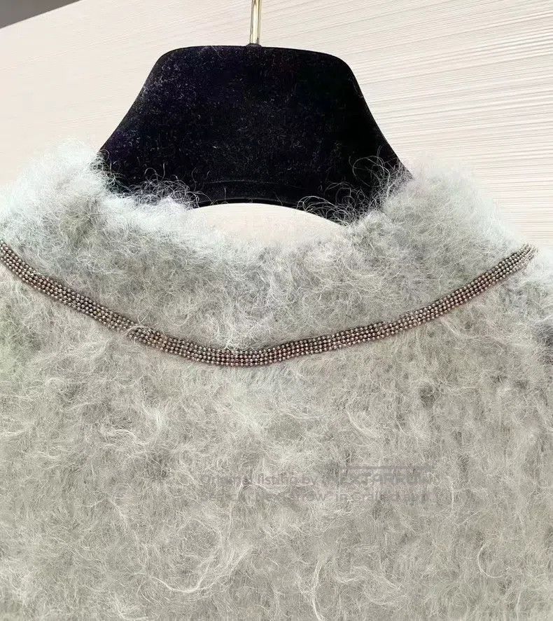 Brunello Cucinelli Brunello Cucinelli Lace-up woven mohair blended knitted sw Size M / US 6-8 / IT 42-44 - 3 Thumbnail