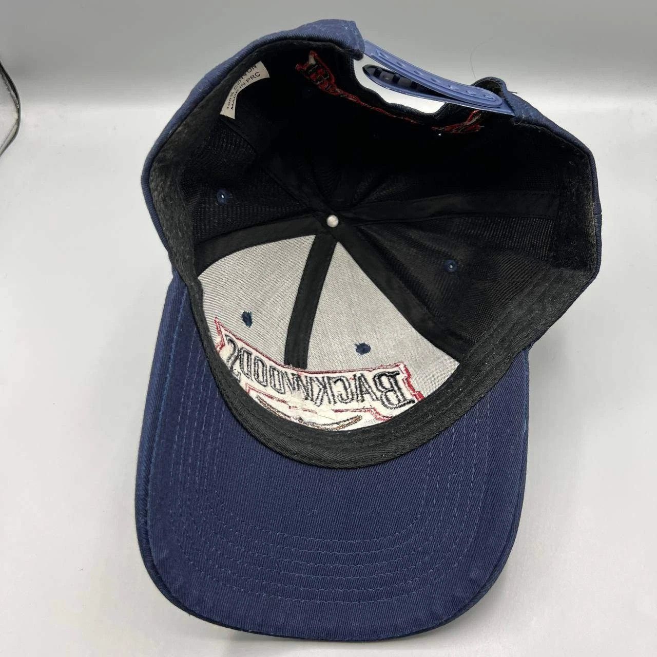 The Unbranded Brand Backwoods Hat Men Navy Blue Red Embroidered Snap Back Cap Size ONE SIZE - 2 Thumbnail