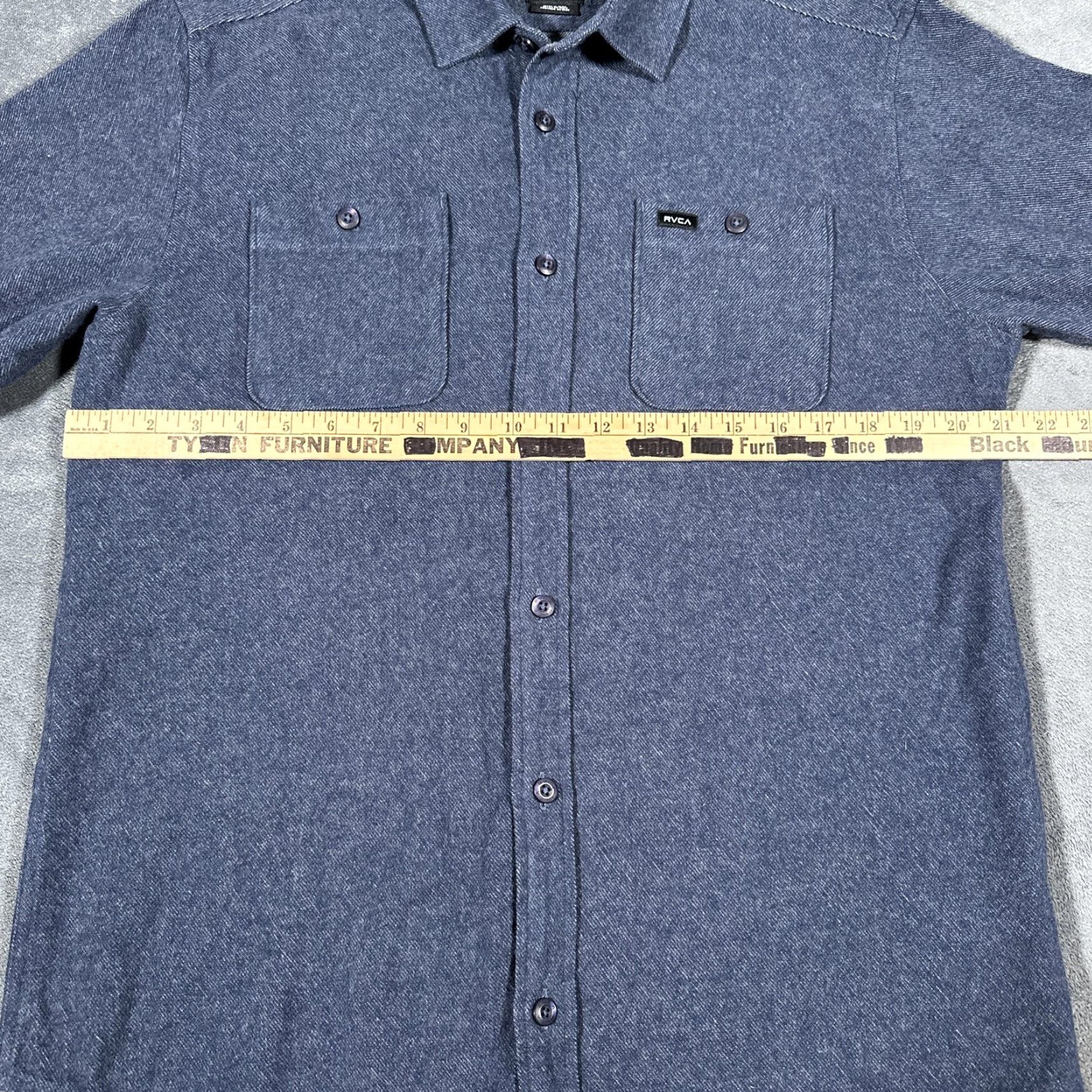 RVCA RVCA Shirt Mens Large Blue Heather Regular Fit Button Front Long Sleeve Casual Pocketed Size US L / EU 52-54 / 3 - 6 Thumbnail