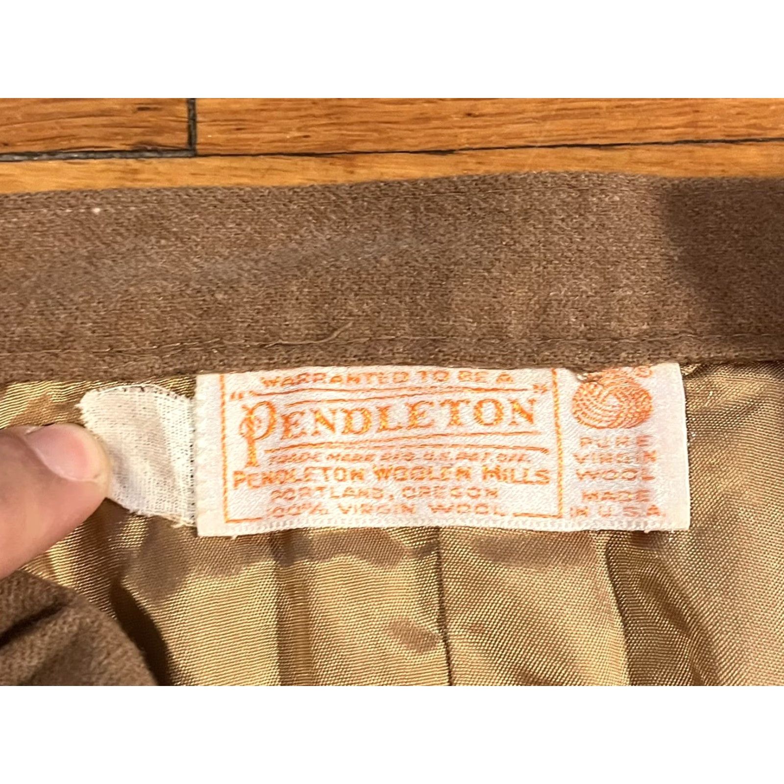 Pendleton VINTAGE Pendleton Wool Pencil Skirt Women’s 10 Brown 60s 1960s Secretary/Geek Mens Girls Womens Hors Size 32" / US 10 / IT 46 - 5 Thumbnail