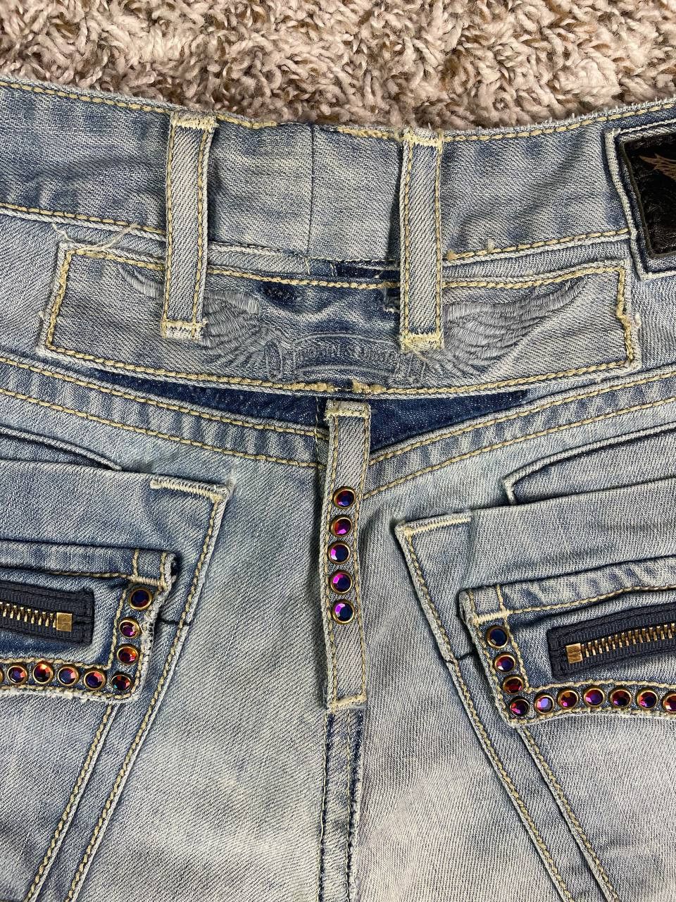 Robins Jeans Robin's Jean Zip RND Flap Studded Blue Jeans Size US 38 / EU 54 - 18 Thumbnail