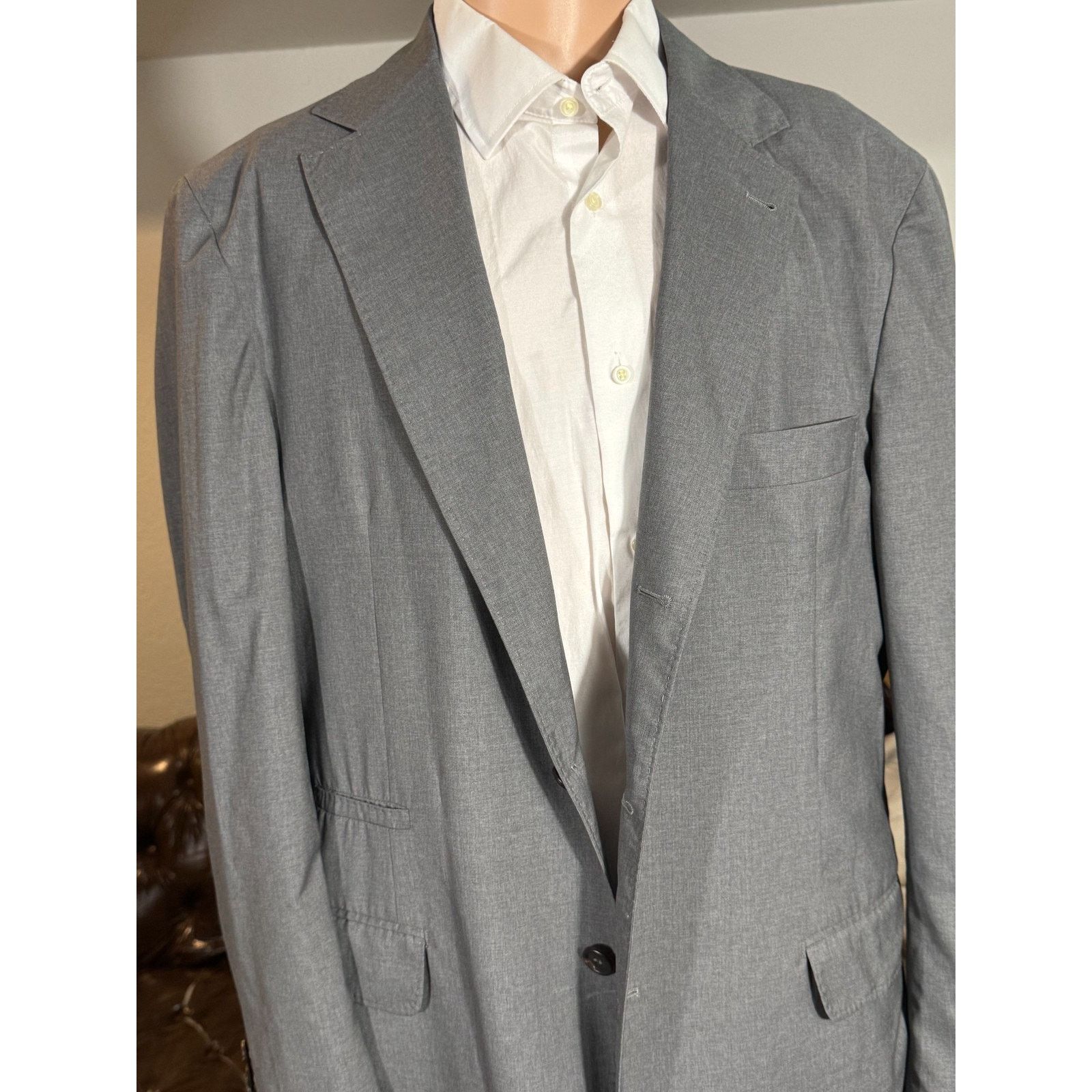Brunello Cucinelli Brunello Cucinelli Gray Wool Silk Deconstructed Blazer 54 44 Size 44R - 6 Thumbnail