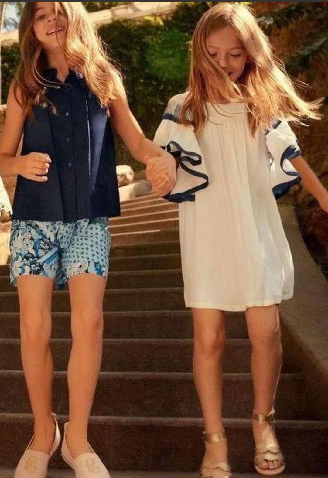 Chloe Chloe Ivory Blue Silk Girls Dress Size 10y Size XXS / US 00 / IT 34 - 2 Thumbnail
