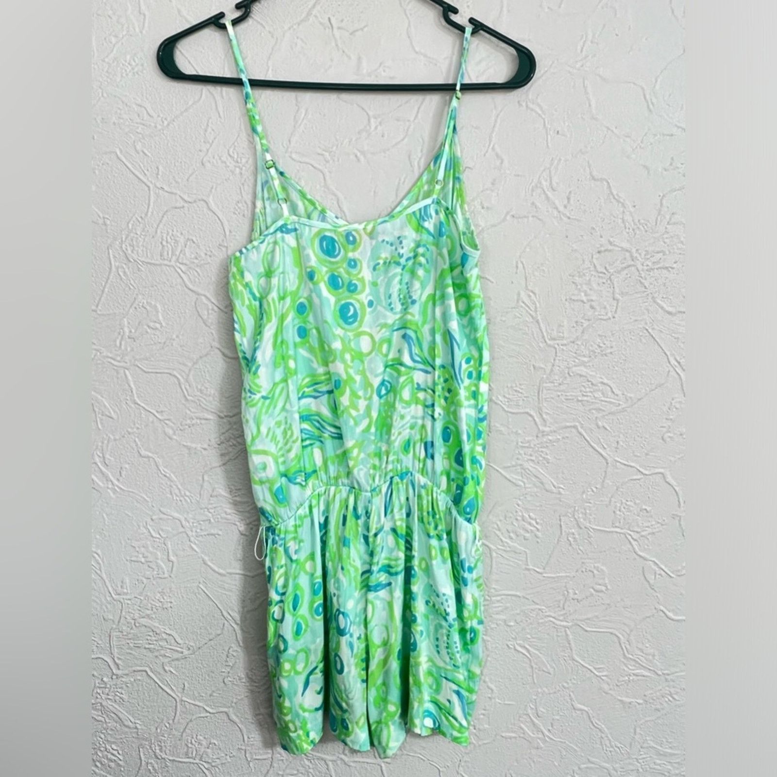 Lilly Pulitzer Lilly Pulitzer Women's Green/Blue Deanna Romper Adj Straps Size 25" / US 0 / IT 36 - 8 Thumbnail