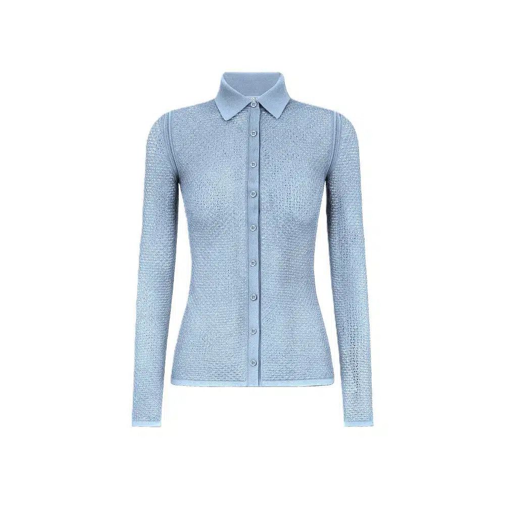 Tom Ford o1loc1c0326 CAK372 Openwork Stretch Viscose Cardigan Shirt Size S / US 4 / IT 40 - 1 Thumbnail