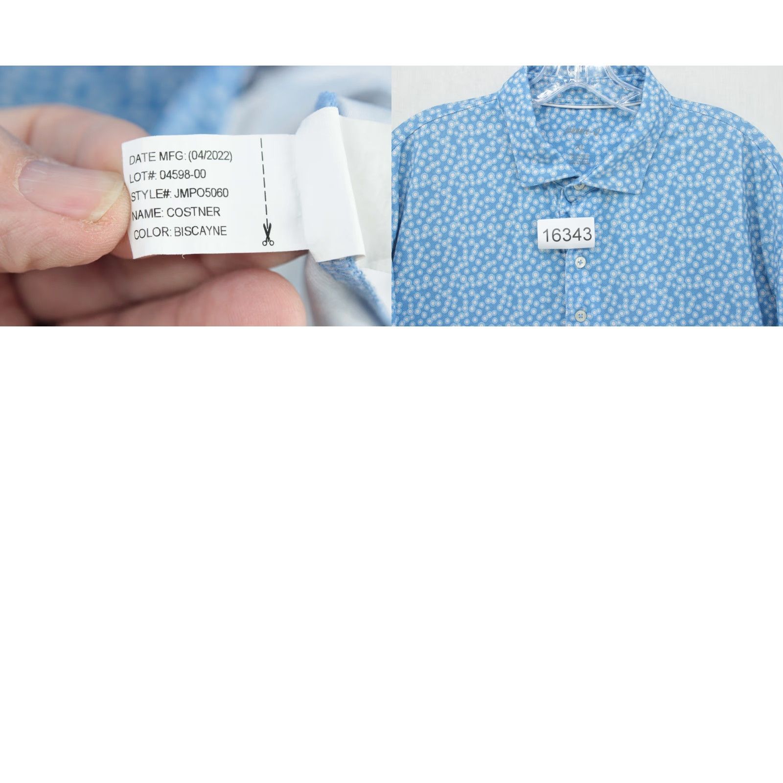 johnnie-O Johnnie-O Shirt Men XL Blue Geometric Short Sleeve Polo Performance Golf Size US XL / EU 56 / 4 - 8 Thumbnail
