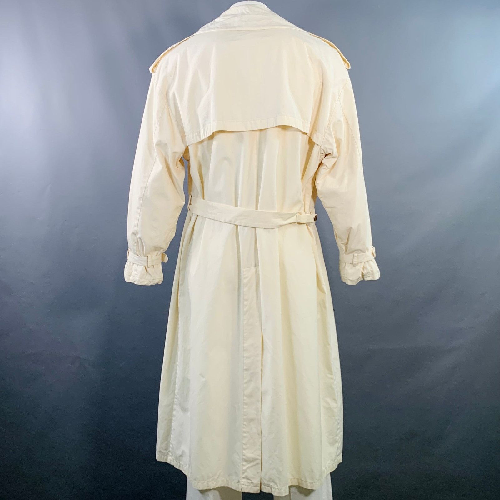 Giorgio Armani Vintage Size L Cream Cotton Oversized Belted Trenchcoat Size US L / EU 52-54 / 3 - 3 Thumbnail