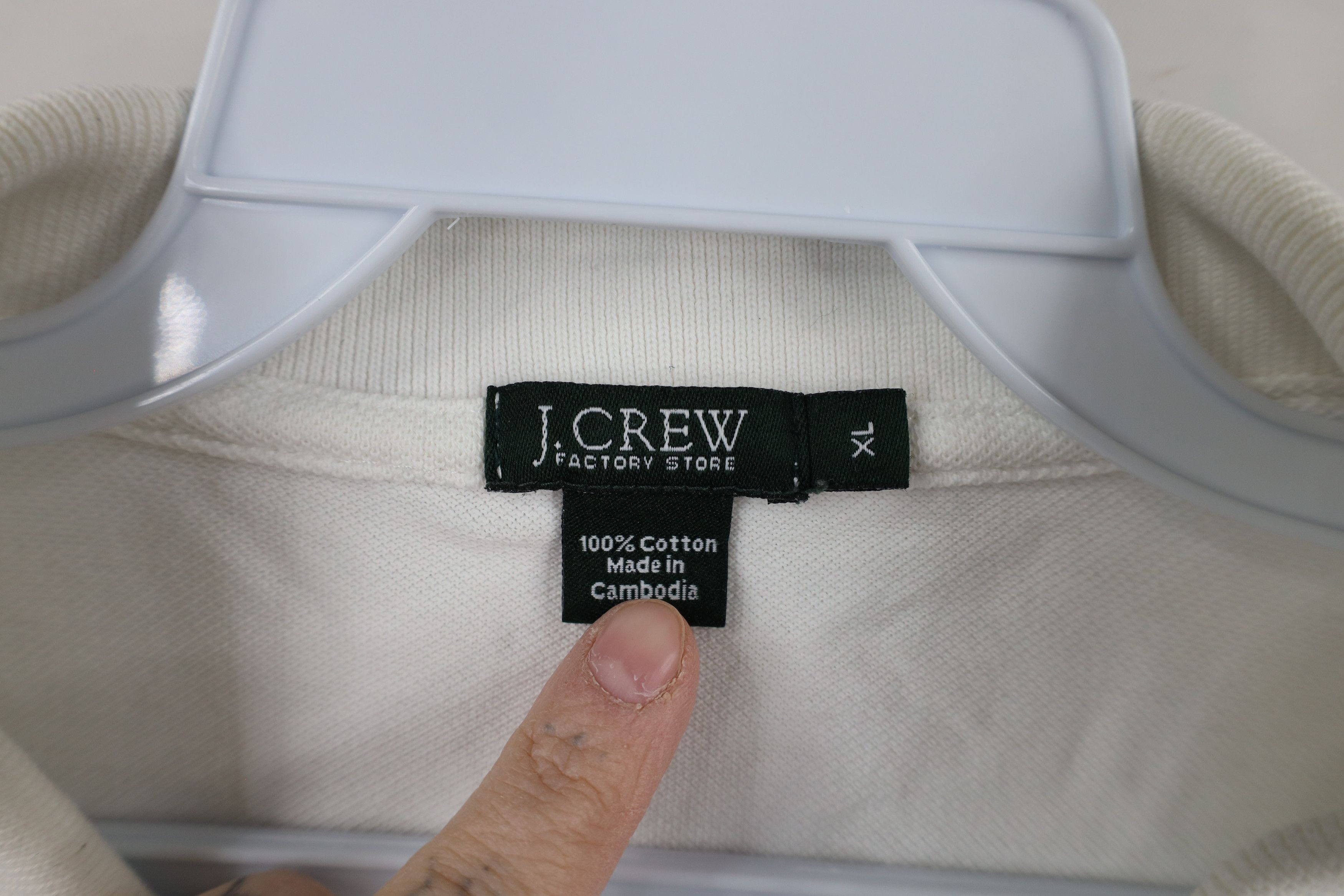 J.Crew × Vintage Vintage Y2K 2004 J Crew Blank Pique Cotton Polo Shirt White Size US XL / EU 56 / 4 - 7 Thumbnail