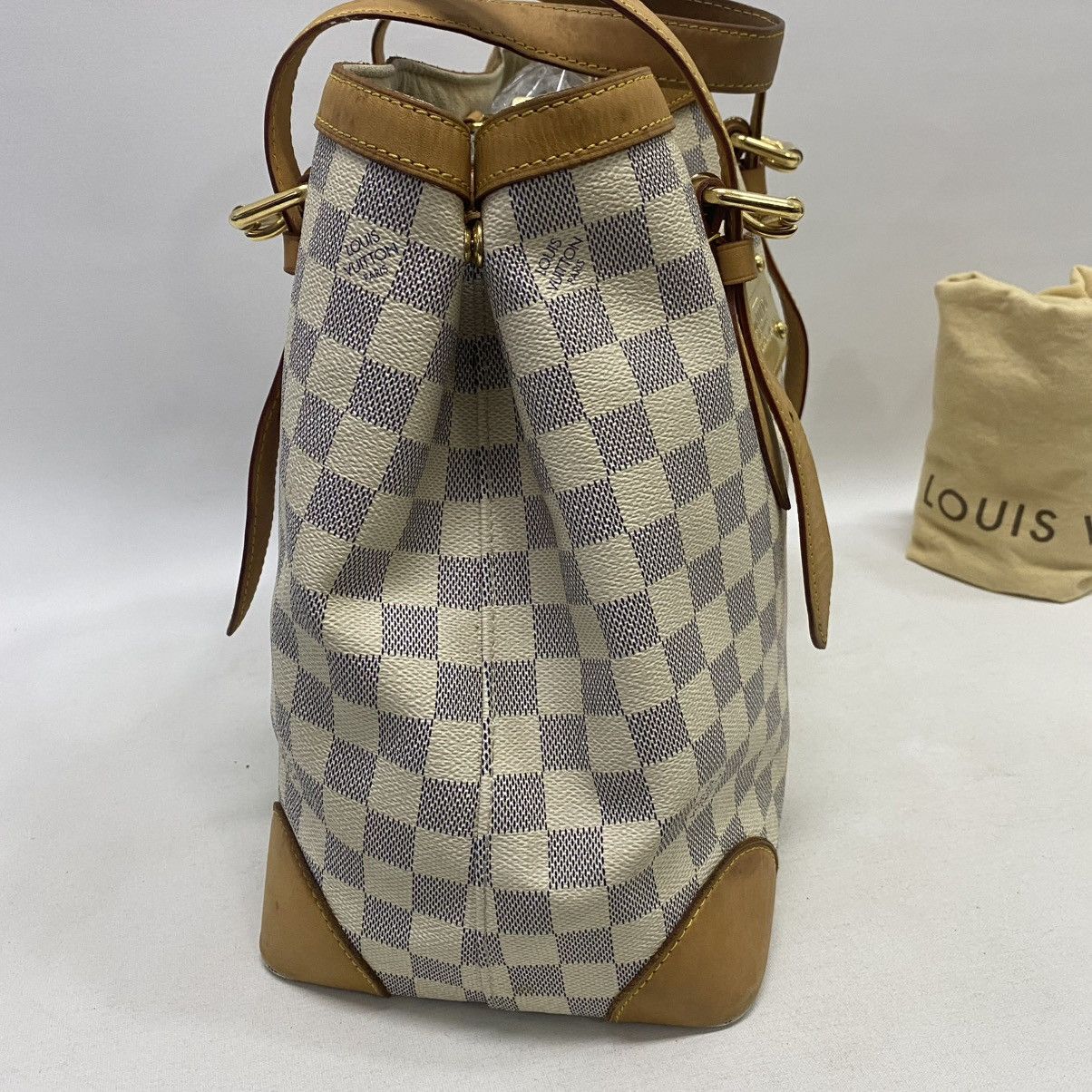 Louis Vuitton AUTHENTIC LOUIS VUITTON DAMIER AZUR HAMPSTEAD MM TOTE BAG Size ONE SIZE - 7 Thumbnail