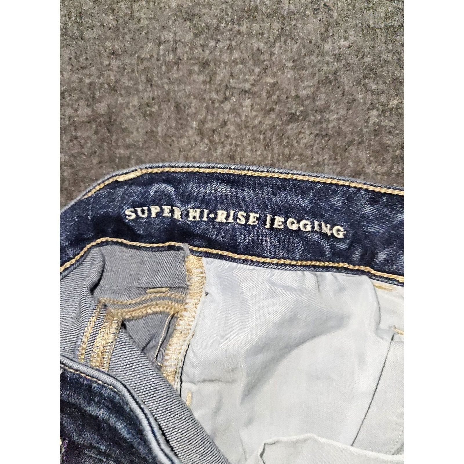 American Eagle Outfitters American Eagle Super Hi-Rise Denim Jeggings Womens 2 Long Blue Stretch Preppy Size 26" / US 2 / IT 38 - 3 Thumbnail