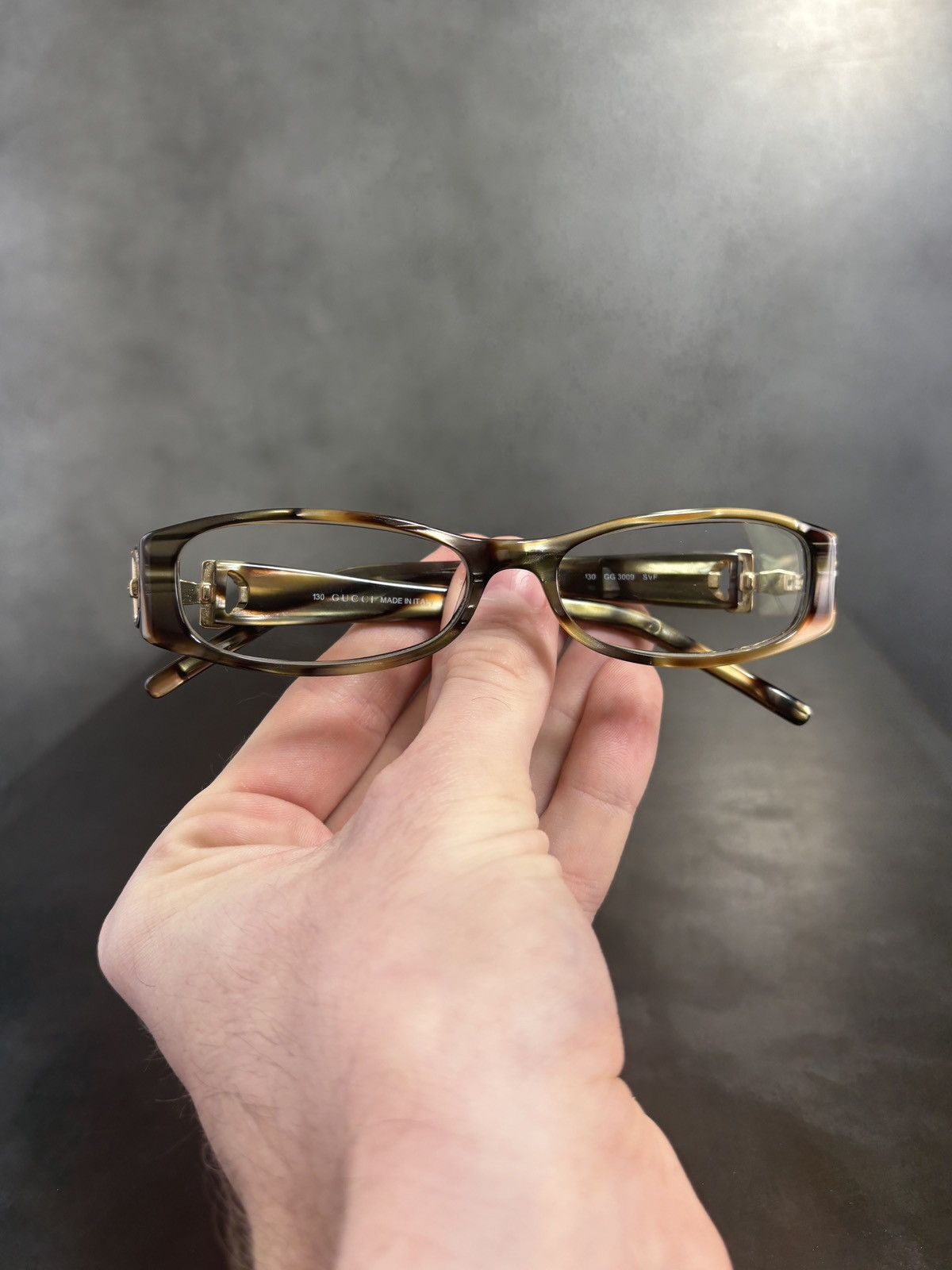 Gucci 2000s Vintage Gucci Frames Horsebit GG3009 Y2K Eyeglasses IT Size ONE SIZE - 9 Thumbnail
