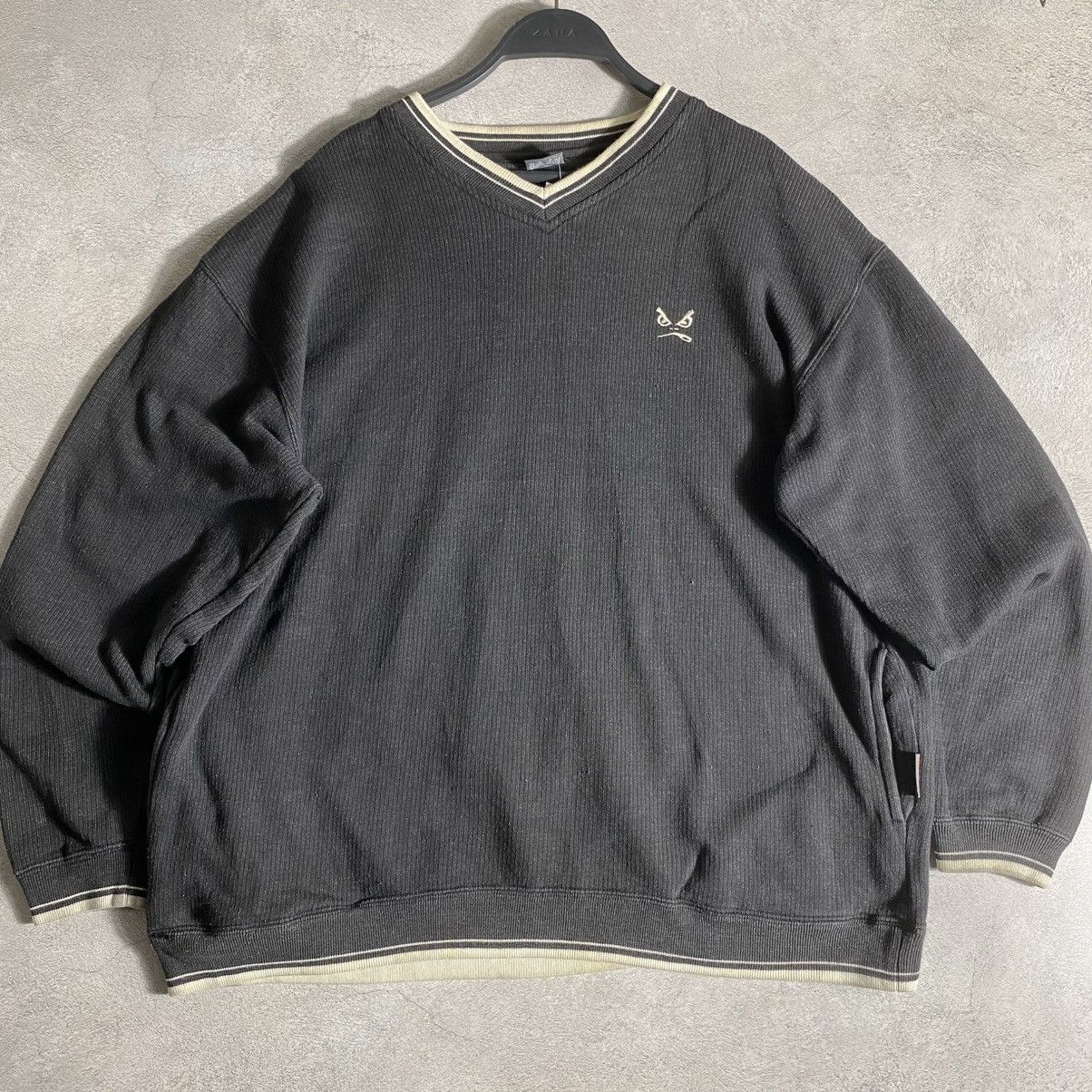 Revenge × Vintage Vintage Bad Boy Gray V Neck Sweatshirt Size US L / EU 52-54 / 3 - 1 Thumbnail