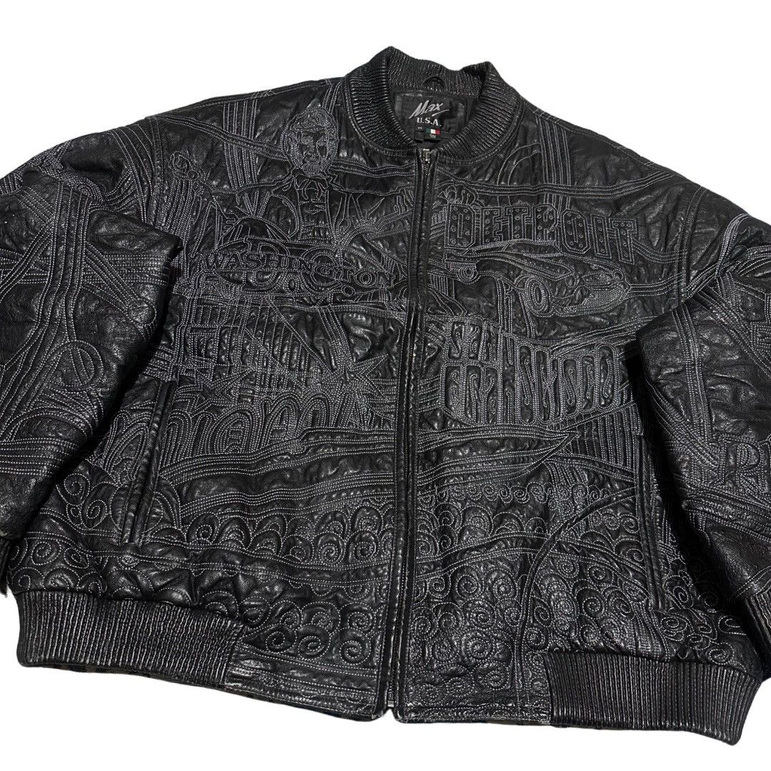Other MAX USA LEATHER JACKET 🗽 Size US XXL / EU 58 / 5 - 2 Thumbnail