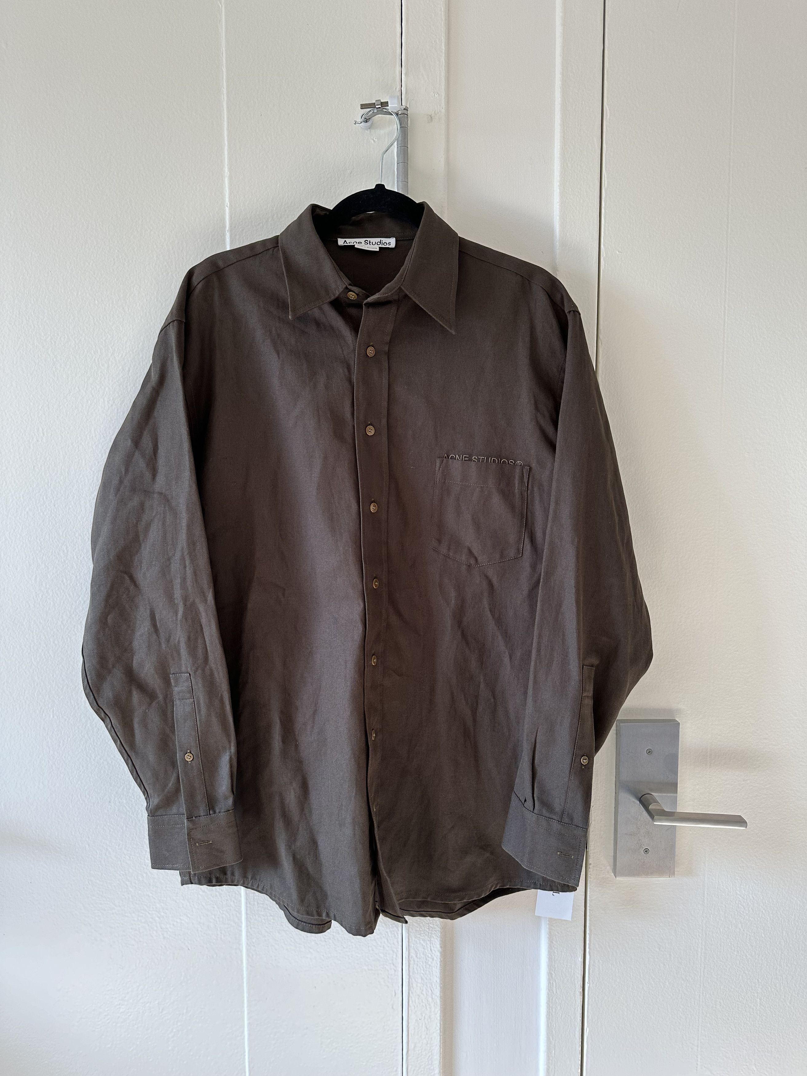 image of Acne Studios Overshirt in Brown, Men's (Size XL)