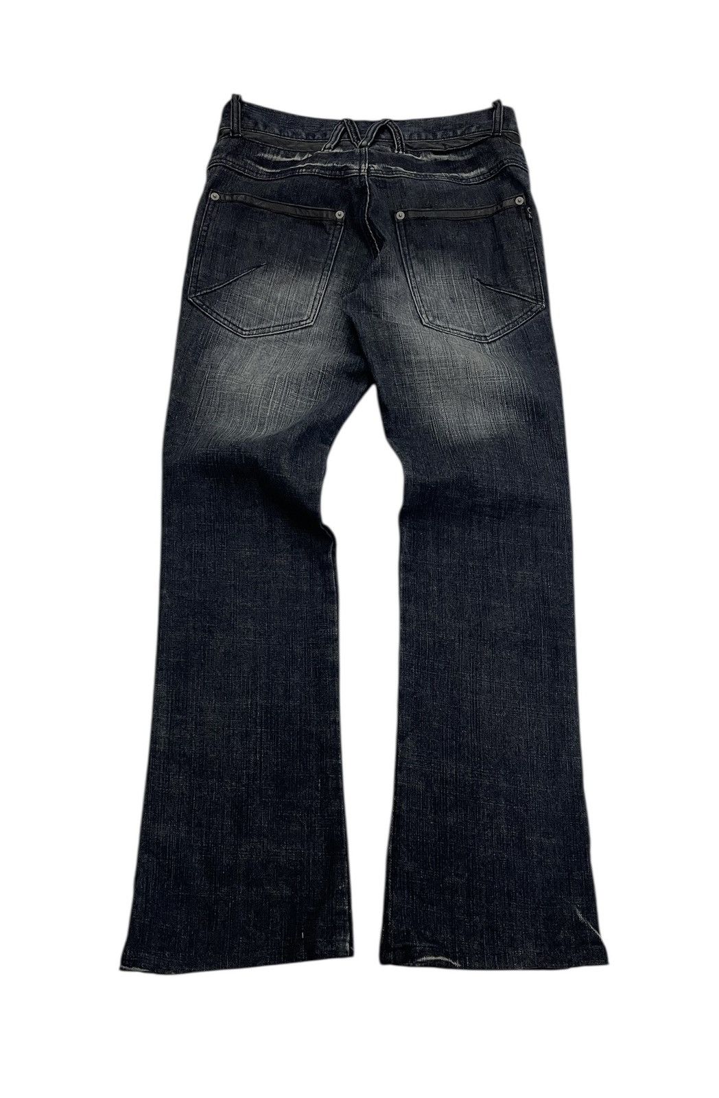 If Six Was Nine × Japanese Brand × Morgan Homme Morgan Homme Japan Leather Stripe Flare Jeans Size US 30 / EU 46 - 8 Thumbnail