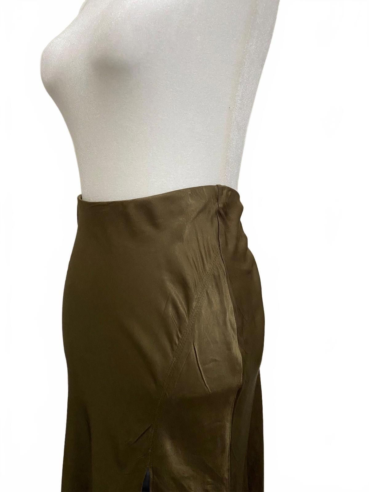 Other SOCIALITE Bias Cut Satin Skirt in Olive (SMALL) Size 28" / US 6 / IT 42 - 4 Thumbnail