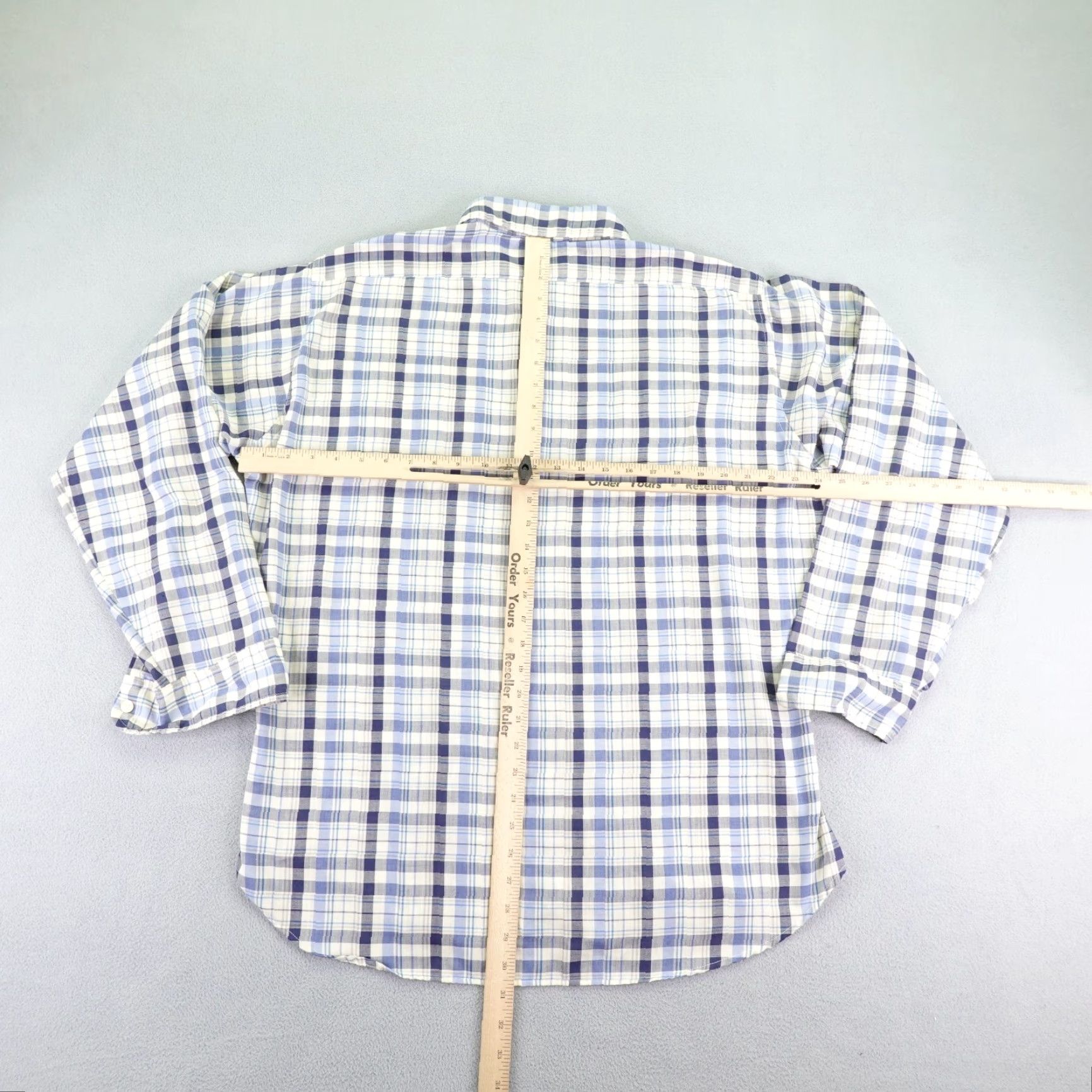 Levi's VINTAGE Levi's Shirt Mens XL White Plaid Button-Up 90s Lightweight Casual Western Cowboy Size US XL / EU 56 / 4 - 6 Thumbnail